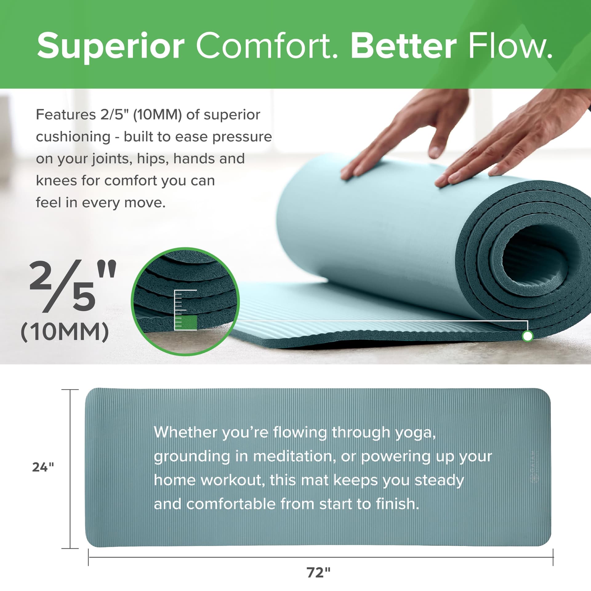 Gaiam Essentials Thick Yoga Mat Fitness & Exercise Mat with – Bild 2