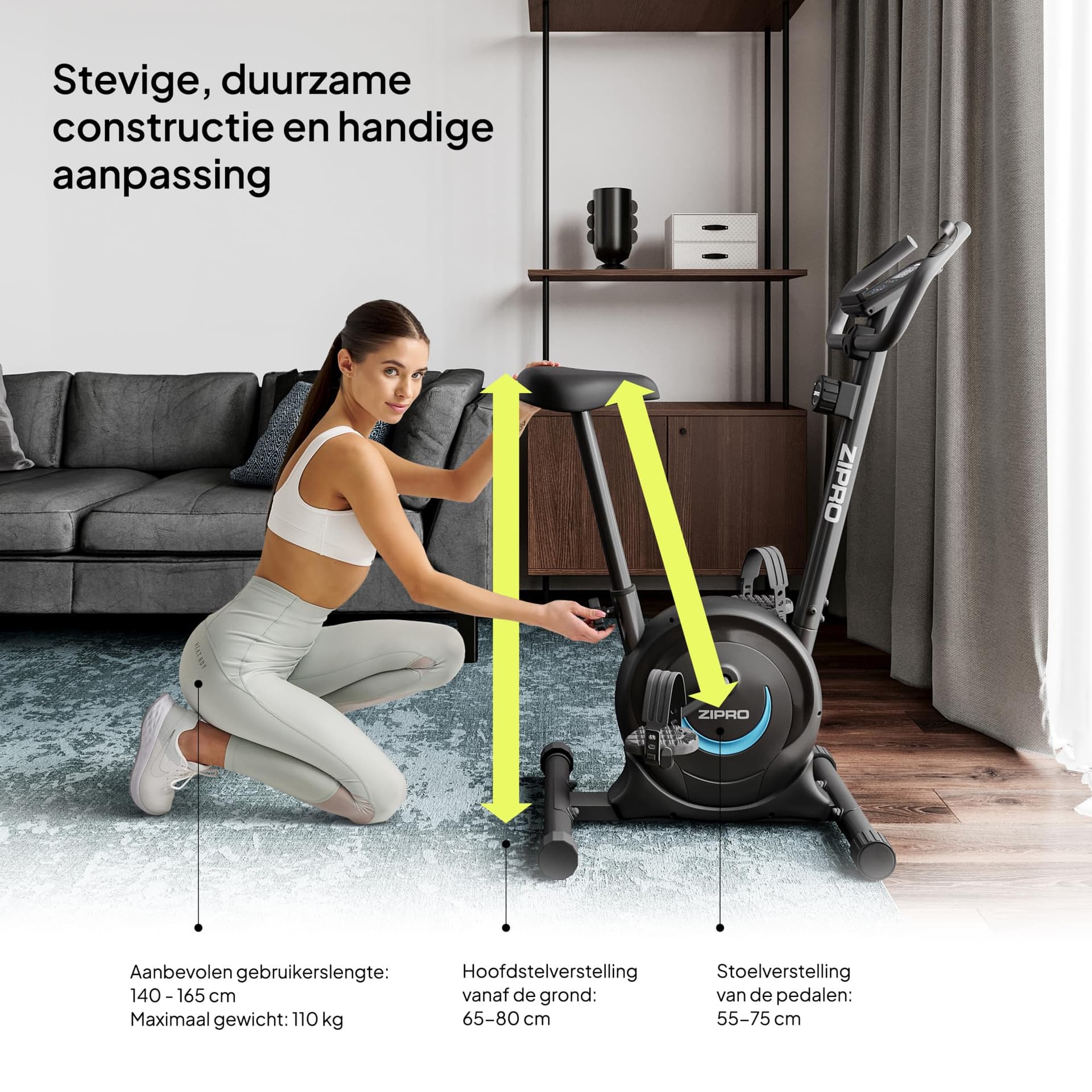 ZIPRO Cyclette da Casa con 8 Livelli di Resistenza Magnetica – Bild 5