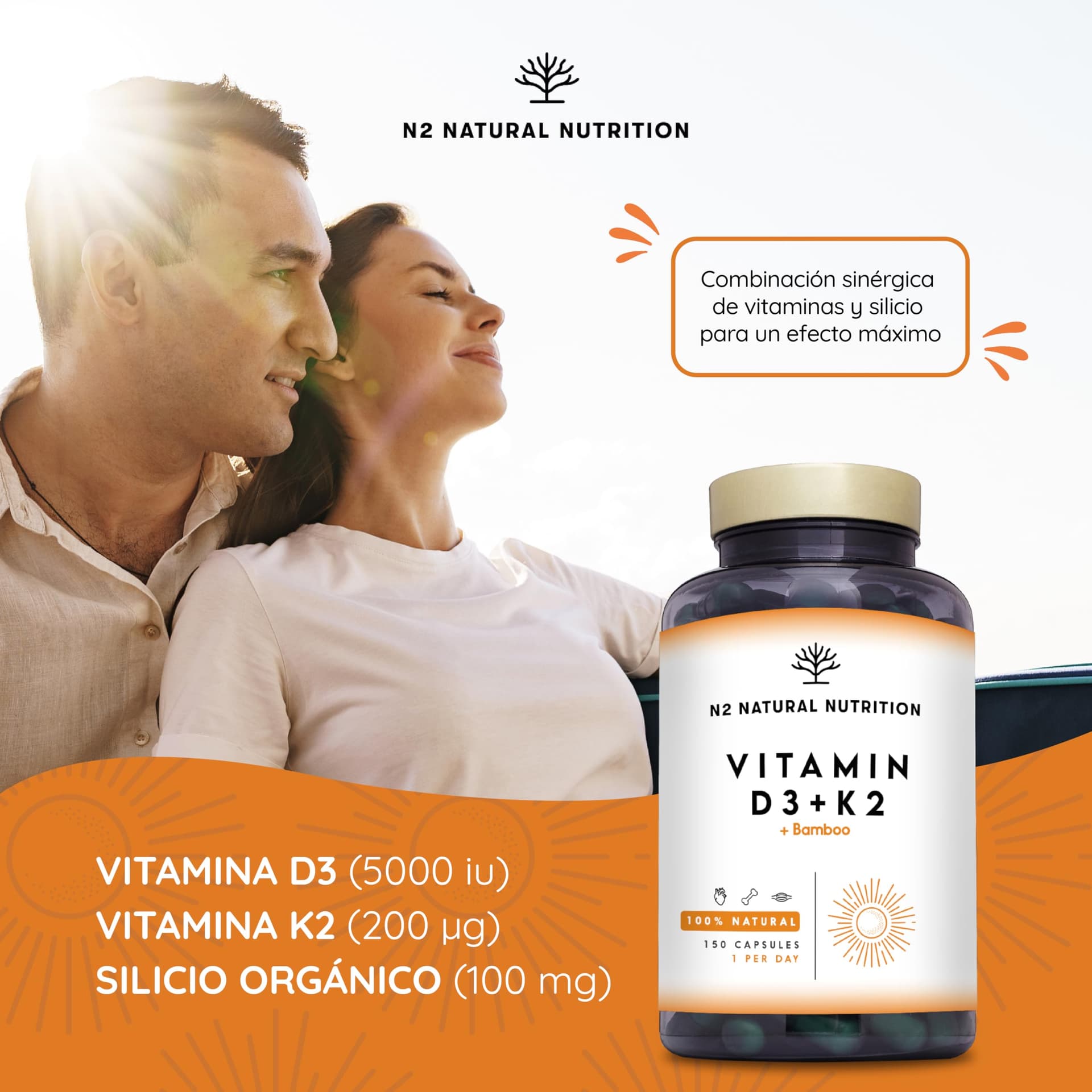 N2 Natural Nutrition Vitamine D3 K2 Dosage Élevé Naturelle – Bild 3