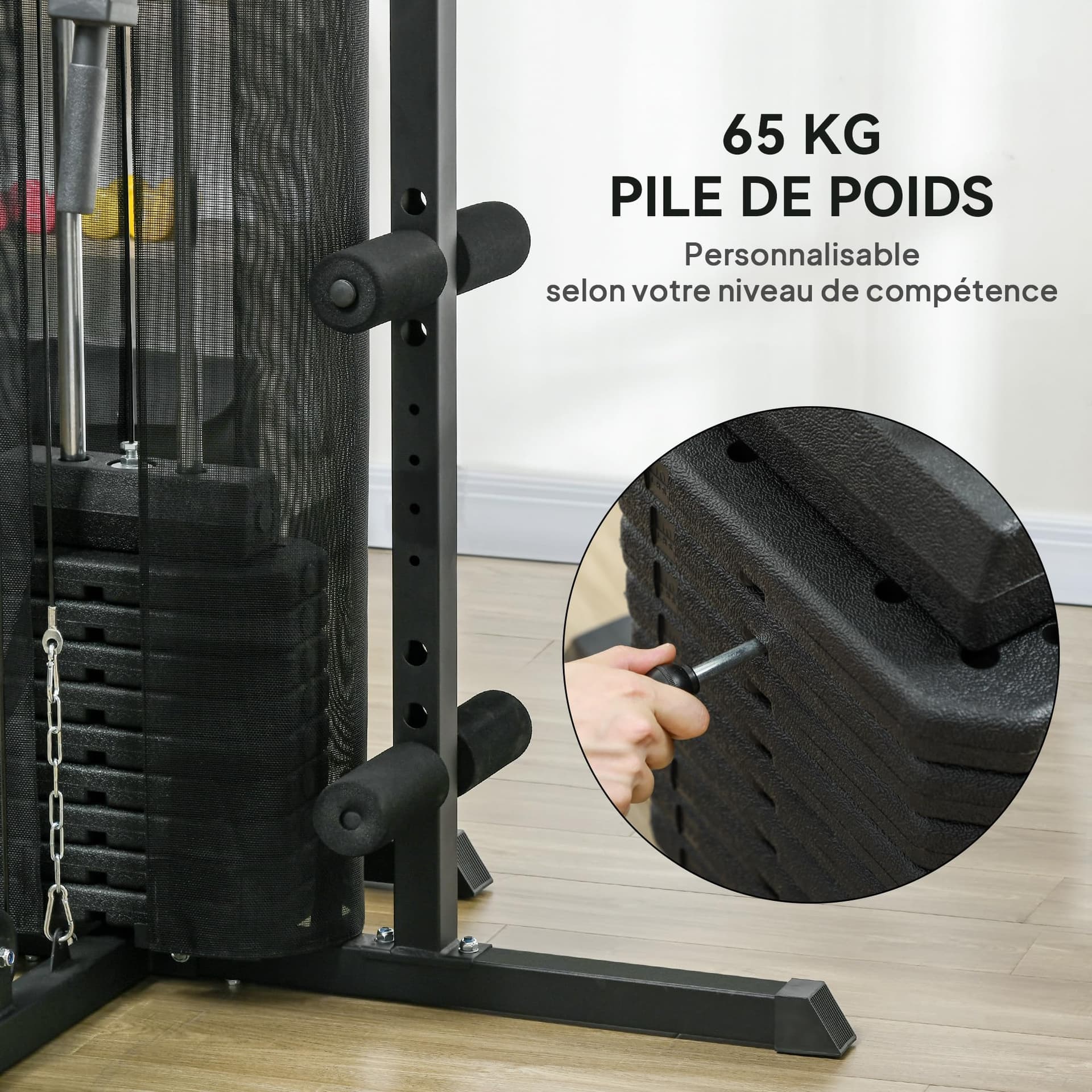 SPORTNOW Station de Musculation avec Pile de Poids de 65 kg – Bild 6
