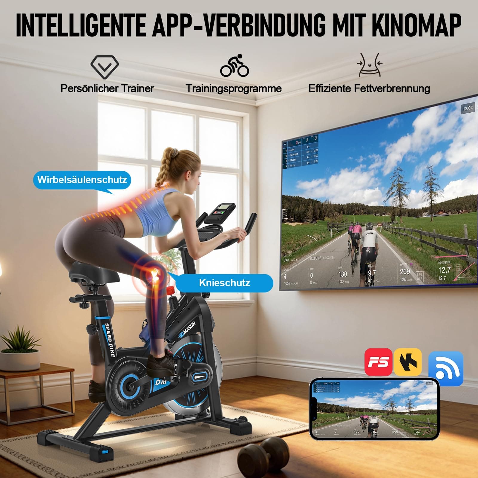 DMASUN Heimtrainer Fahrrad – Bild 2