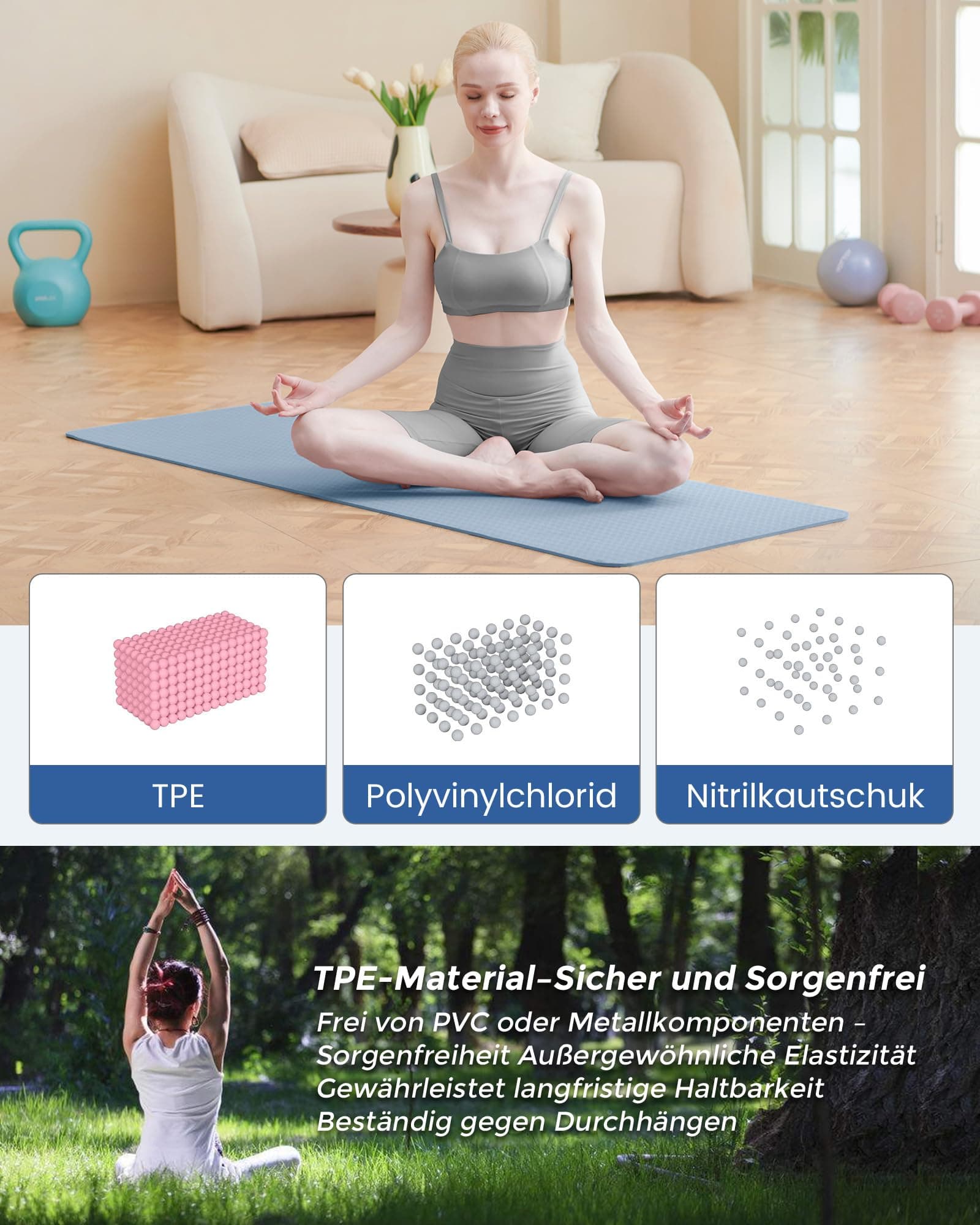 Narwhal Yogamatte Rutschfest Fitnessmatte Umweltfreundliche – Bild 4