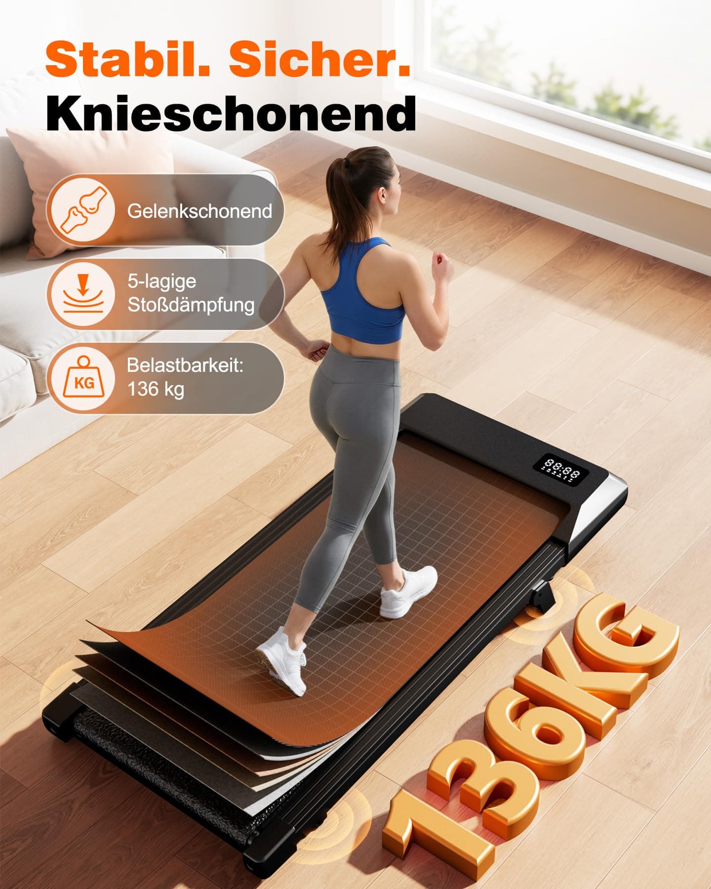 Superun Walking Pad mit Steigung max 159 KG – Bild 7