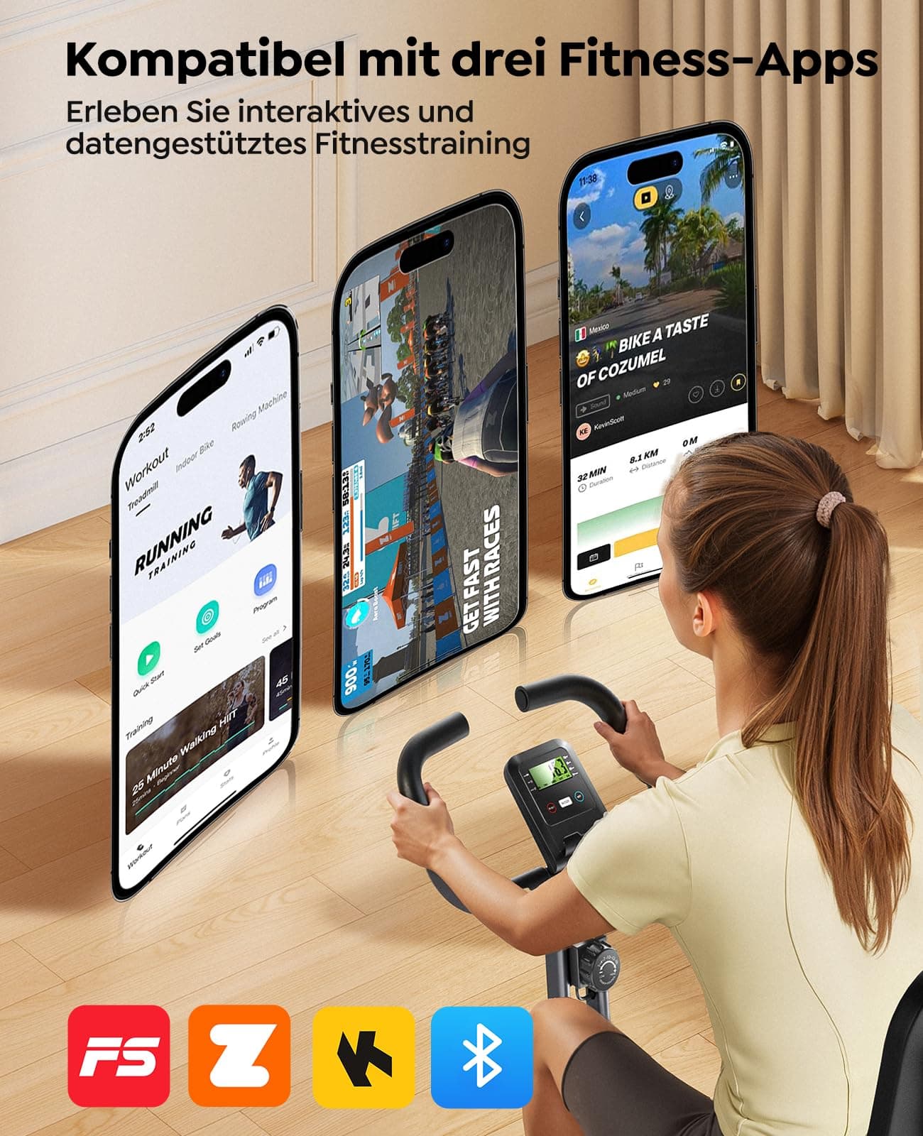 Toputure Neu Toputure Heimtrainer Fahrrad Klappbar mit App – Bild 5