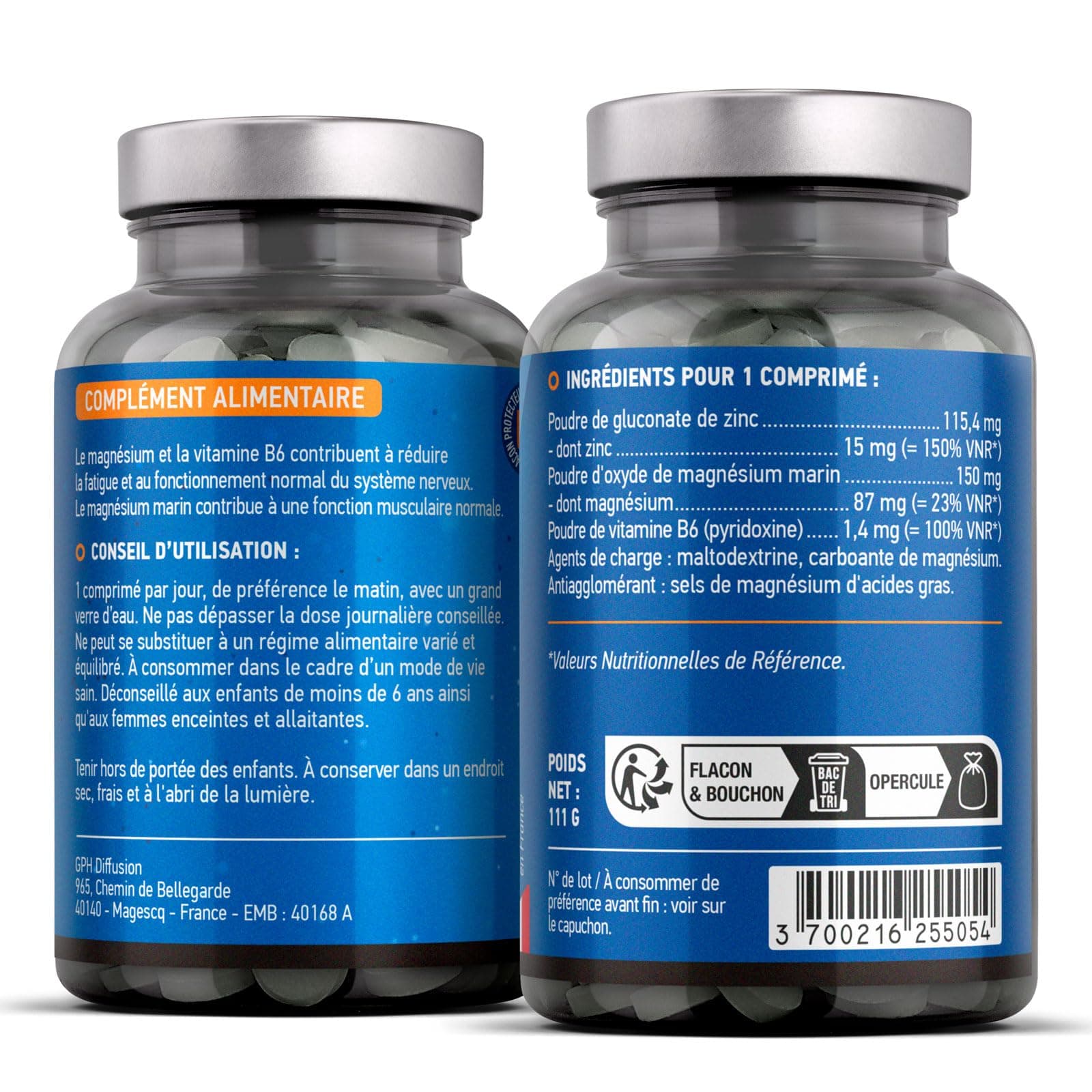 GPH DIFFUSION Magnésium marin + Zinc + B6-200 Comprimés – Bild 2