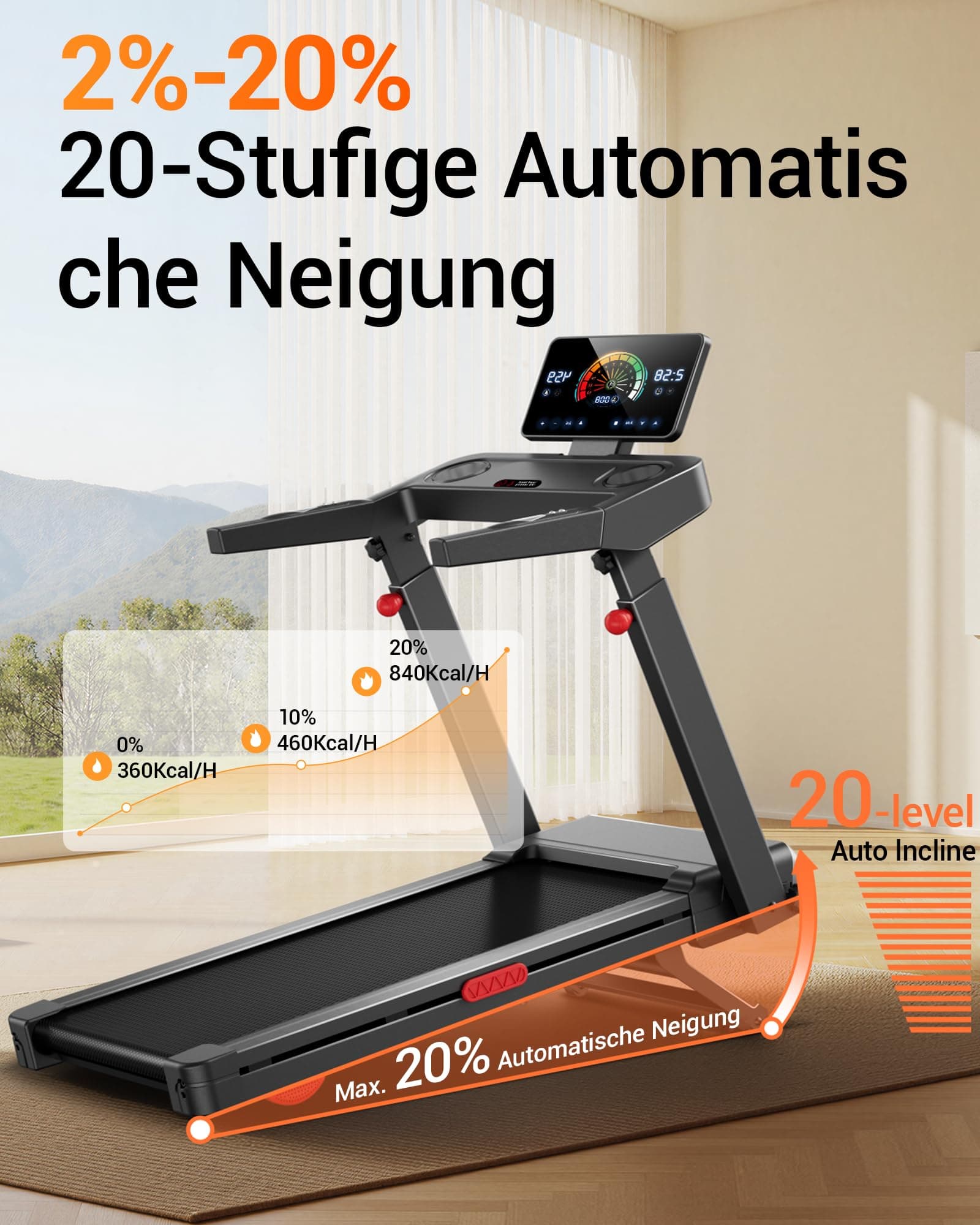 CURSOR FITNESS CURSOR Laufband für Zuhause mit 20% Automatischer Steigung – Bild 2