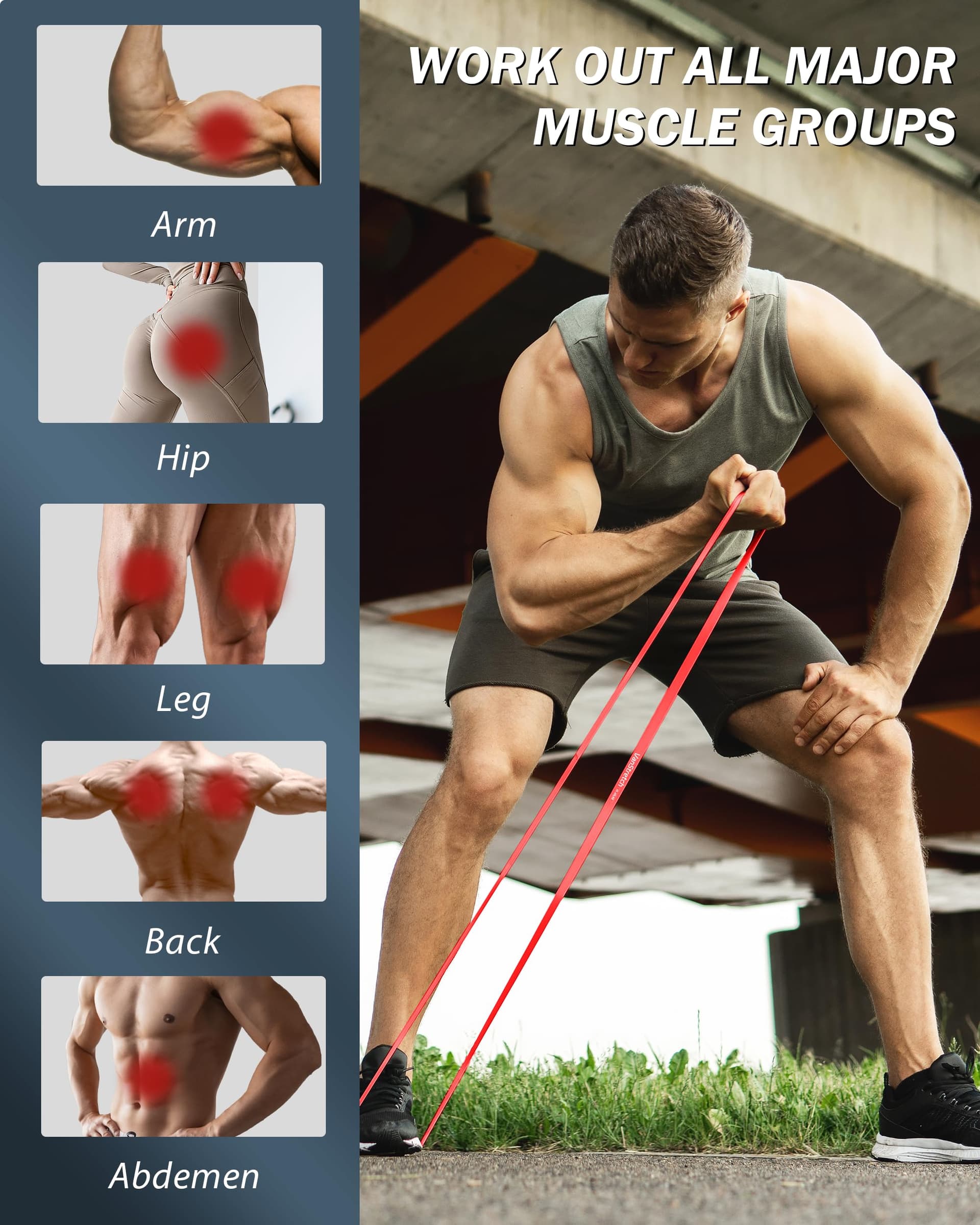 VanStretch Resistance Bands for Working Out,5-Level Elastic Pull Up – Bild 4