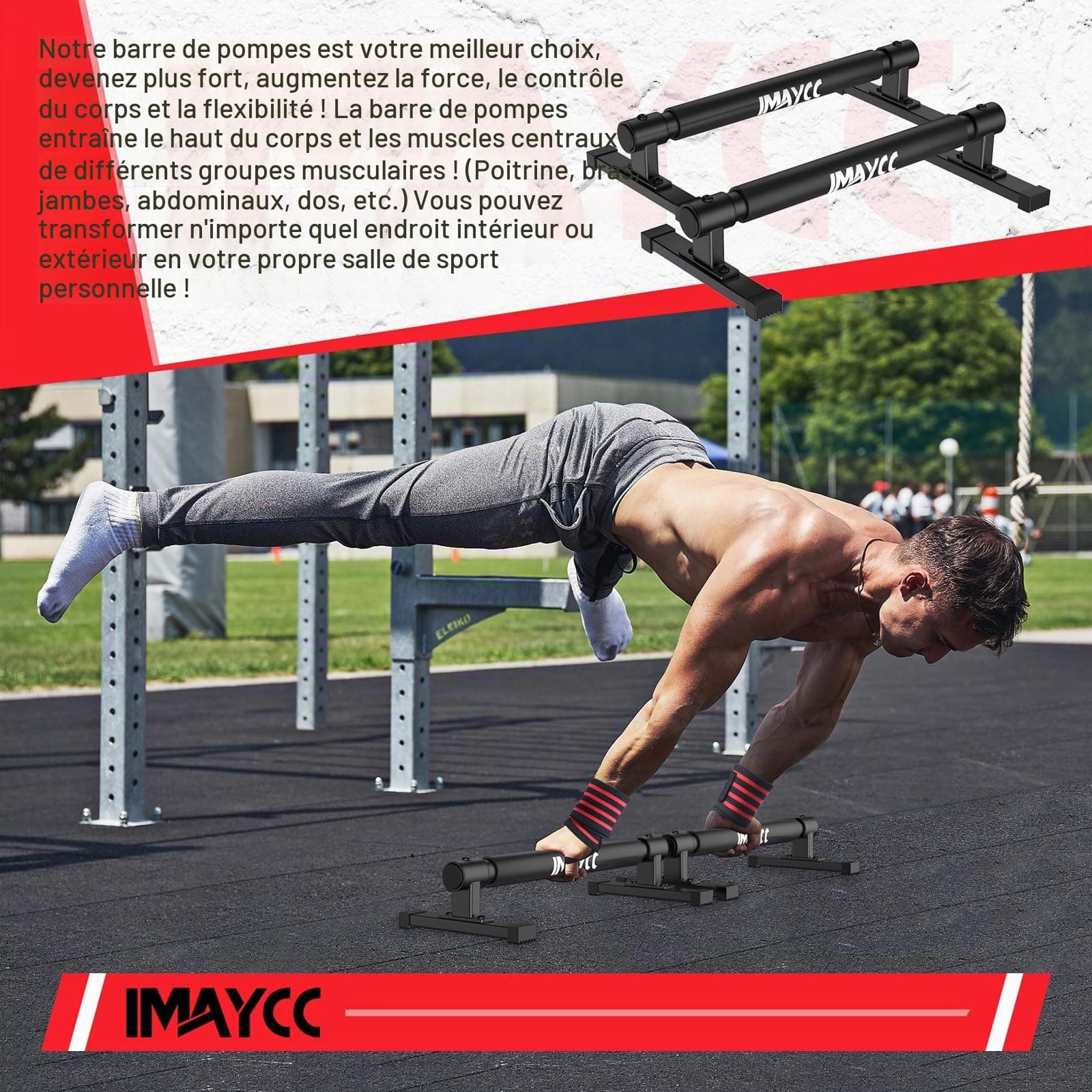 IMAYCC 50CM Poignées de Pompes avec Bandage pour – Bild 6