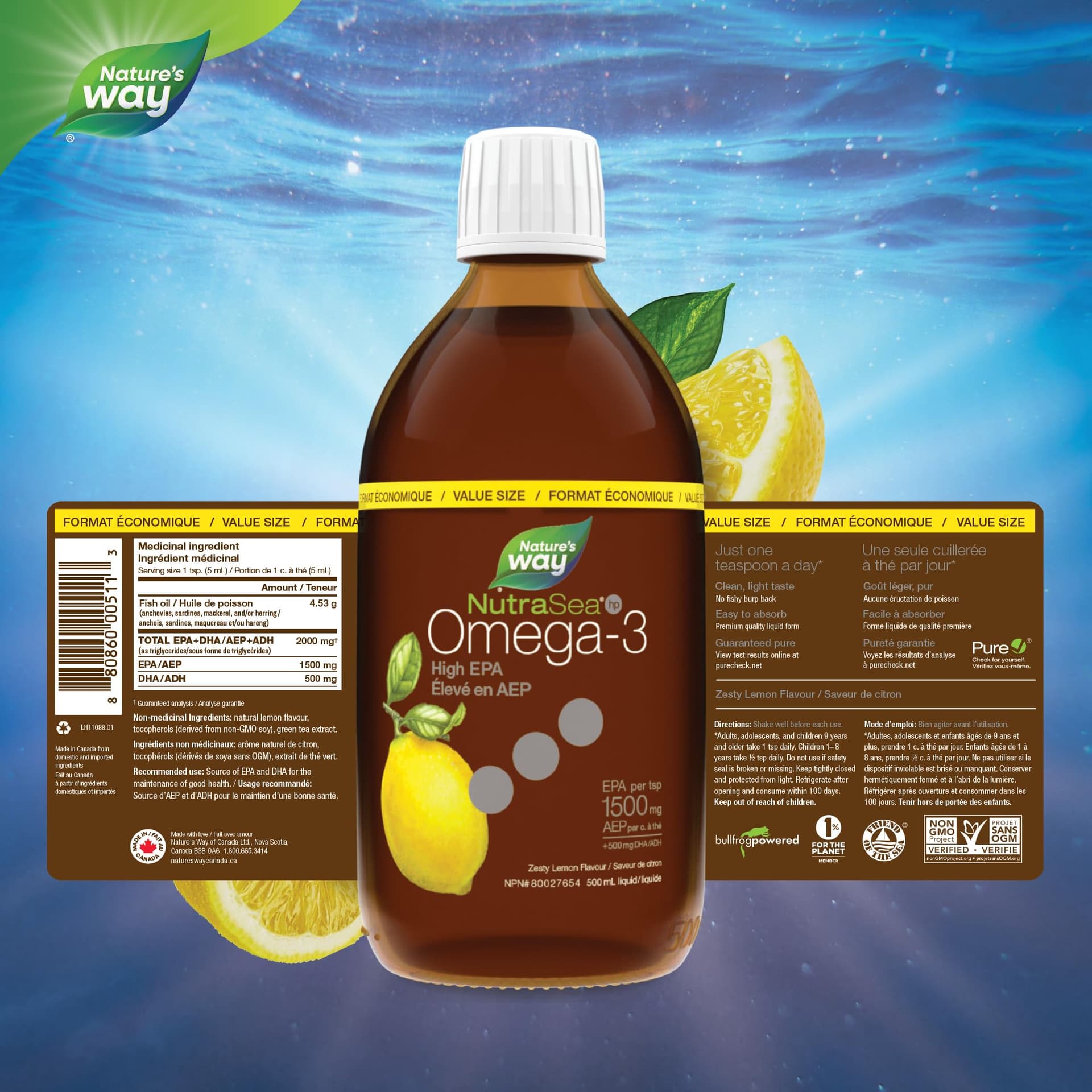 Nature's Way NutraSea HP Omega 3 High EPA Fish Oil Liquid – Bild 7