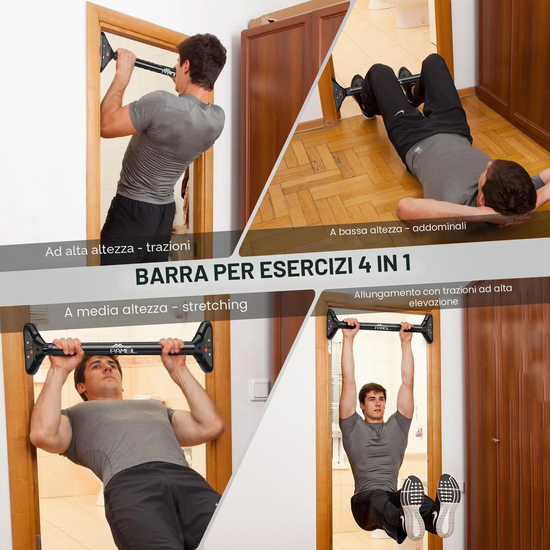 Pameil Klimmzugstange Türrahmen, Pull Up Bar Tragkraft bis 200 Kg – Bild 7