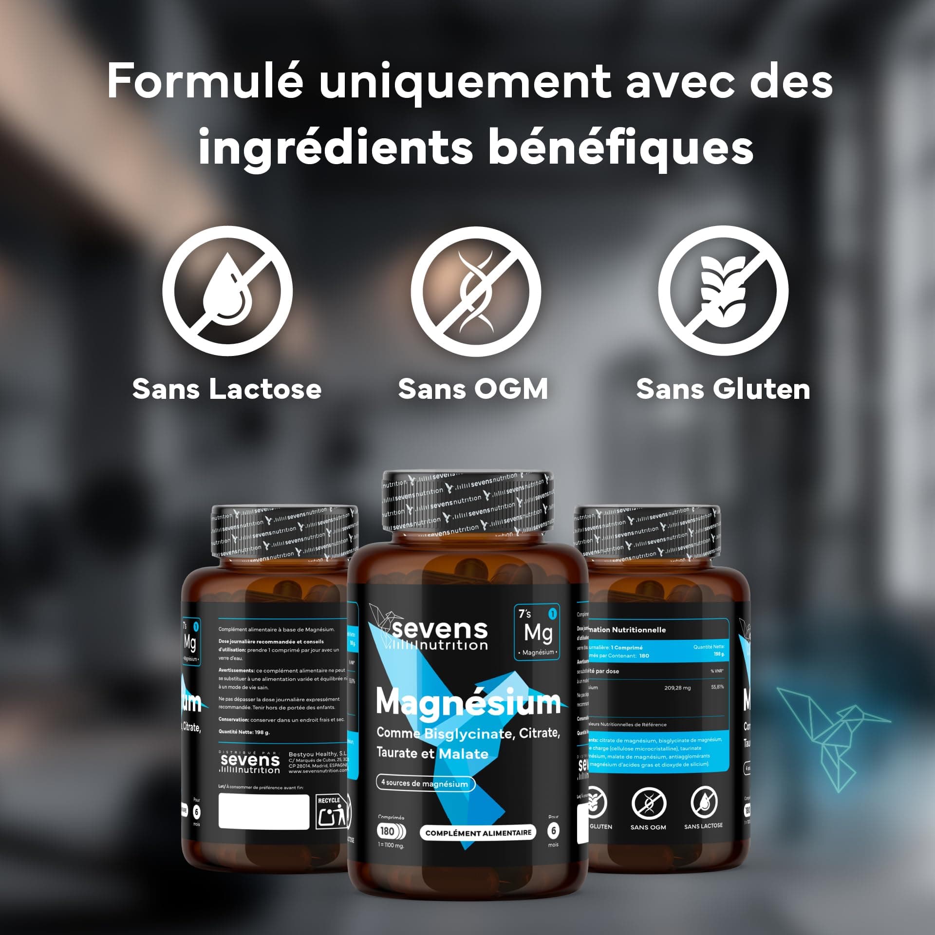 SEVENS NUTRITION Magnésium Bisglycinate + Citrate – Bild 4