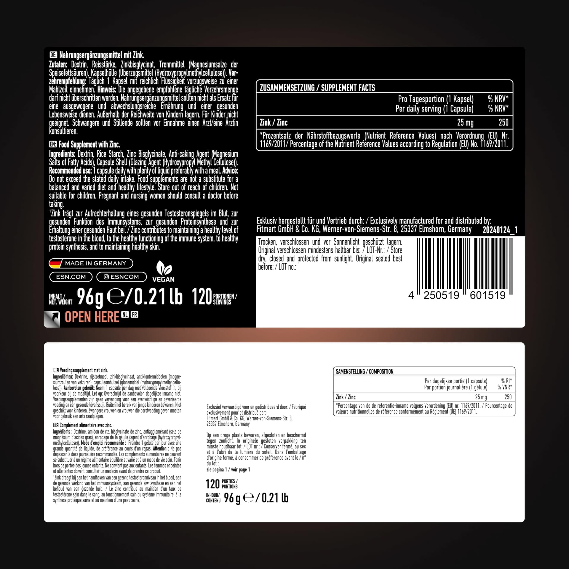 ESN Zinc, 120 Kapseln – Bild 4