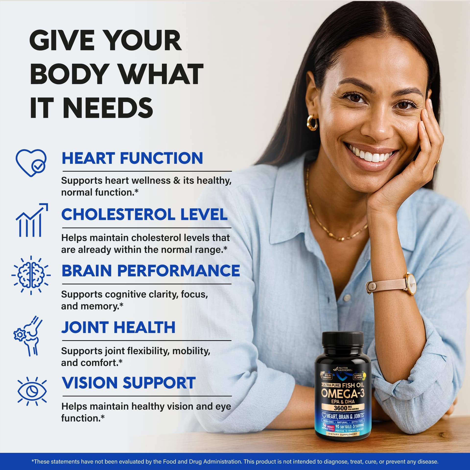 NUTRAHARMONY Omega 3 Fish Oil 3600 mg – Bild 2