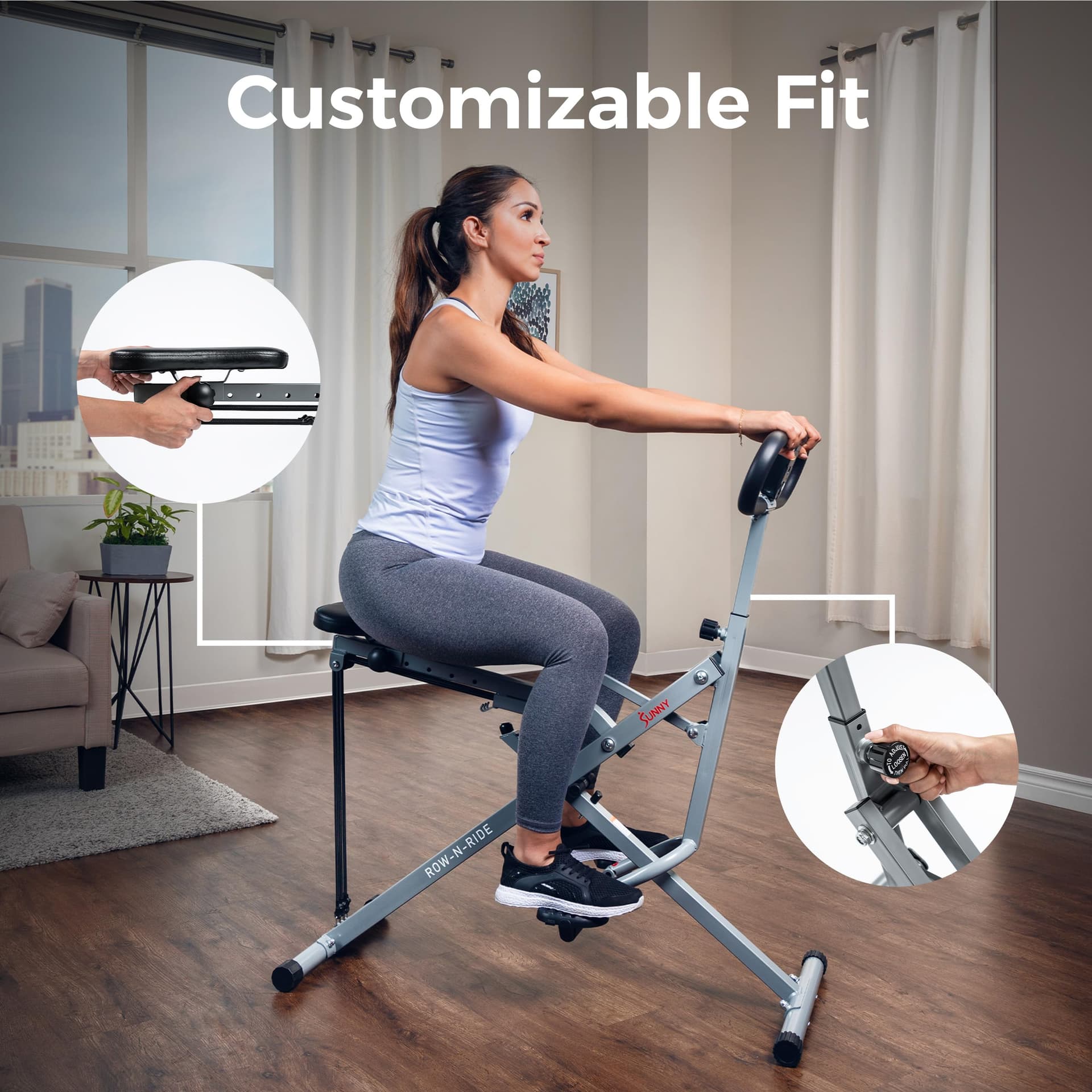 Sunny Health & Fitness Macchina per vogatore e squat – Bild 7