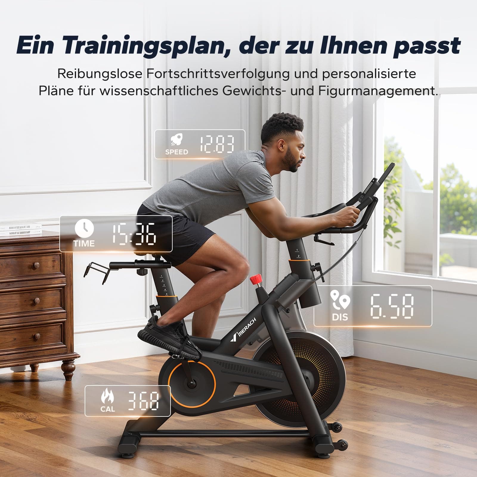MERACH Heimtrainer Fahrrad mit Magnetischem Widerstand – Bild 6