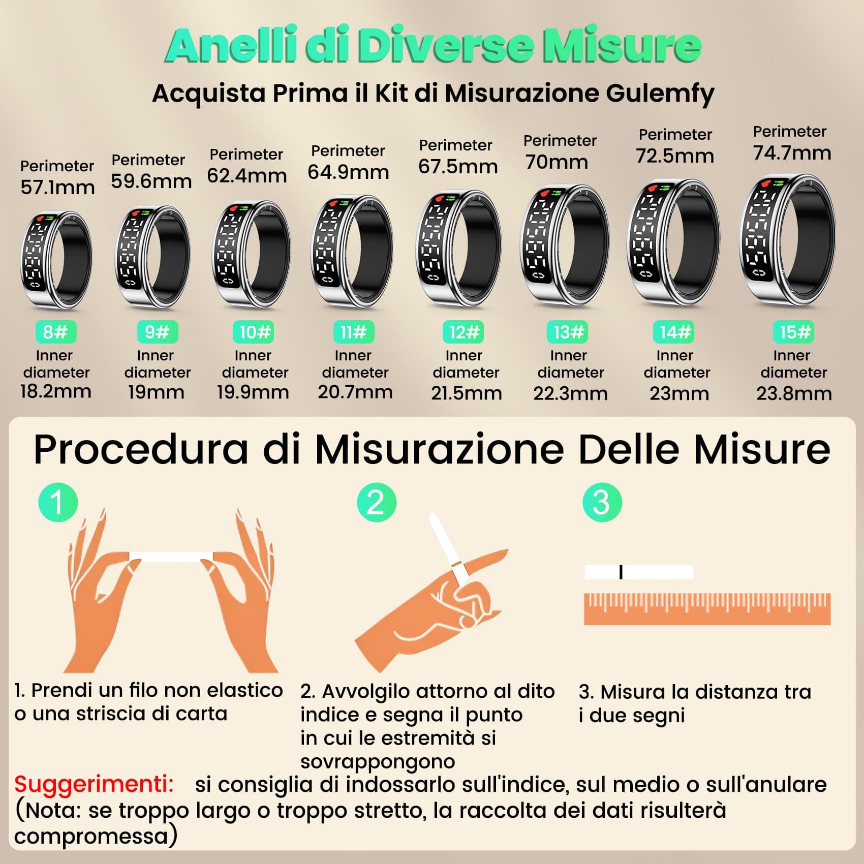 Gulemfy Smart Ring per Uomo Donna – Bild 8