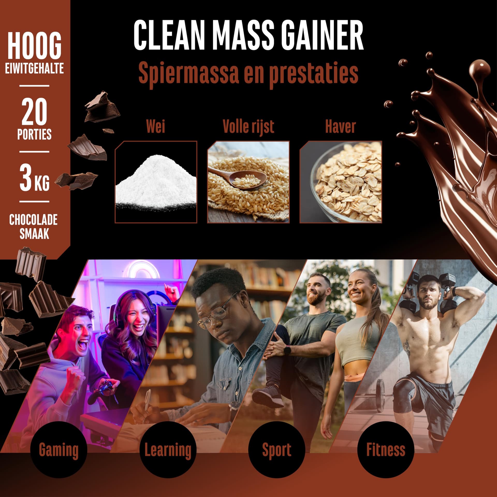 Clean Weight Gainer - 3 kg – Bild 4