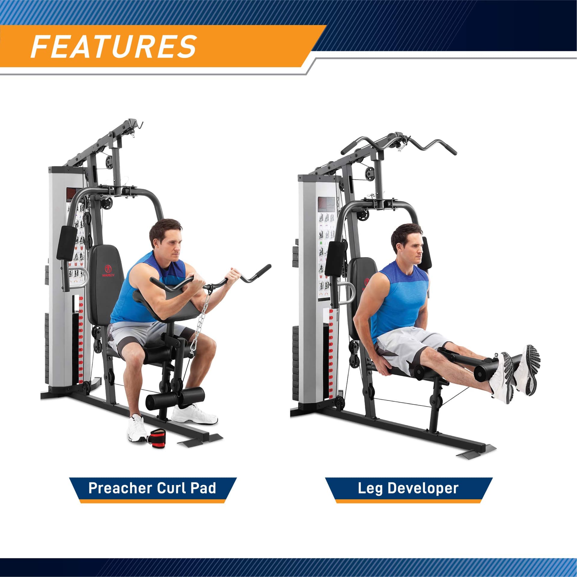 MARCY MWM-988 Multifunction Steel Home Gym 150lb – Bild 5