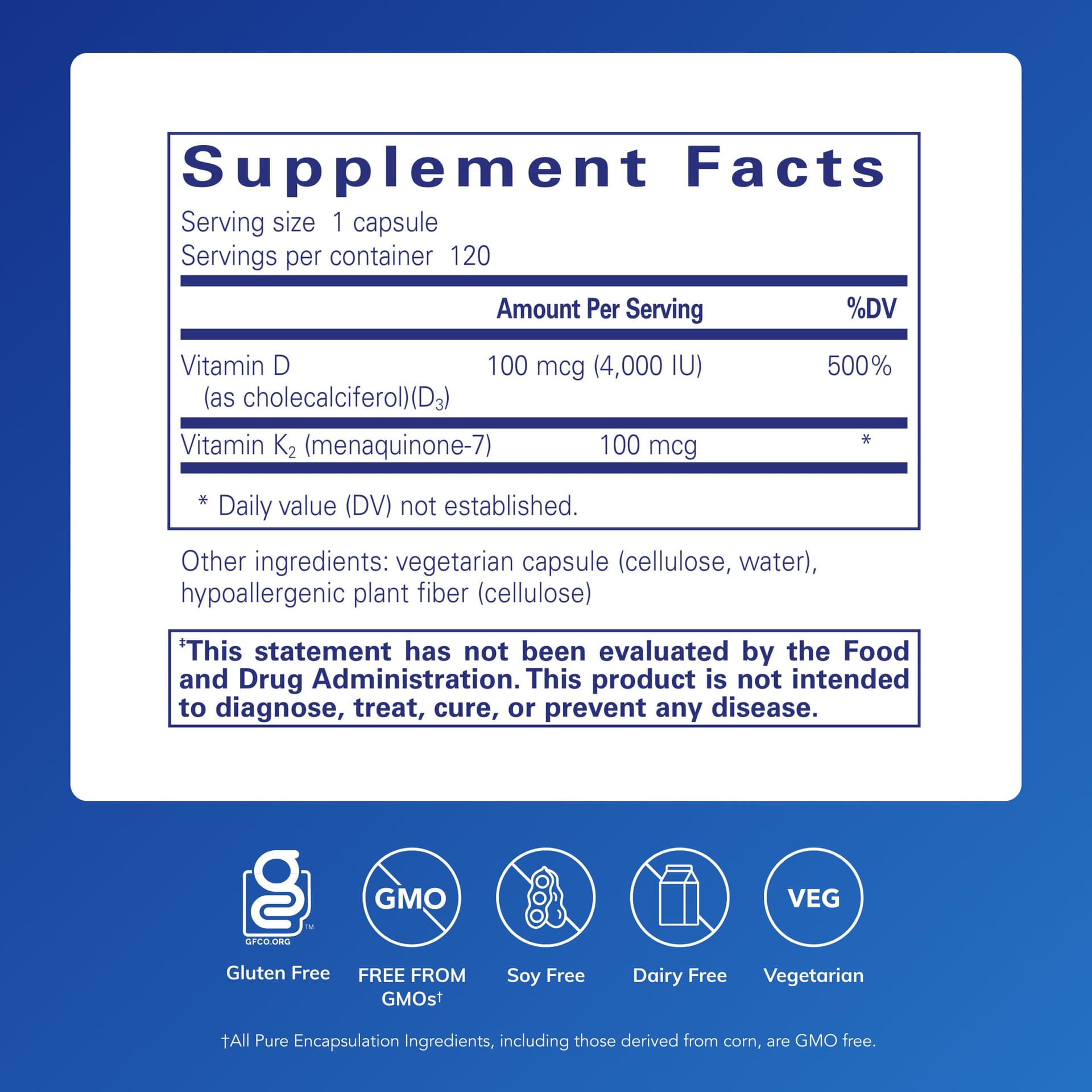 Pure Encapsulations Vitamin D3 & K2 – Bild 2
