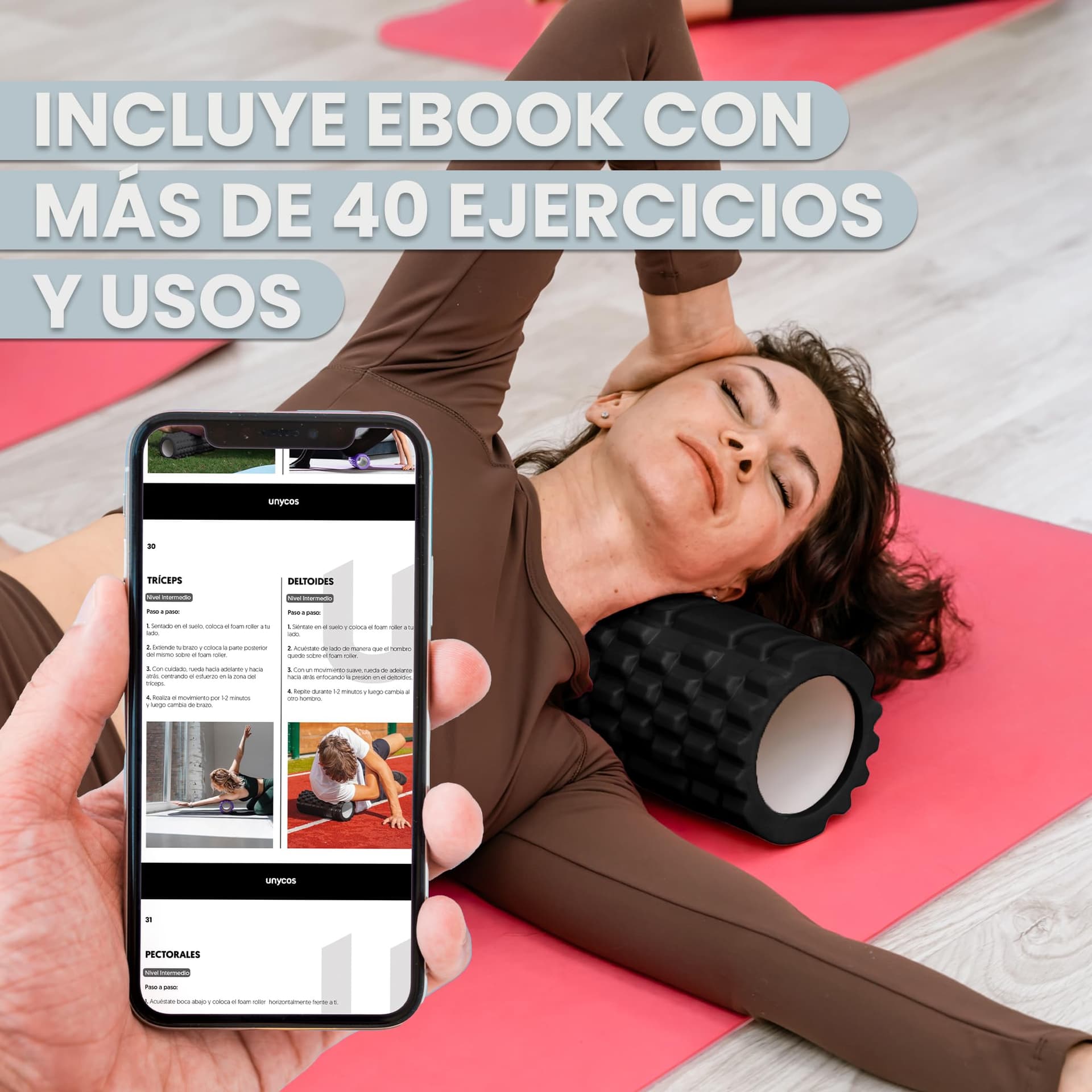 unycos Rodillo para Masajes Musculares【33x14 cm】Resiste 130 kg – Bild 7