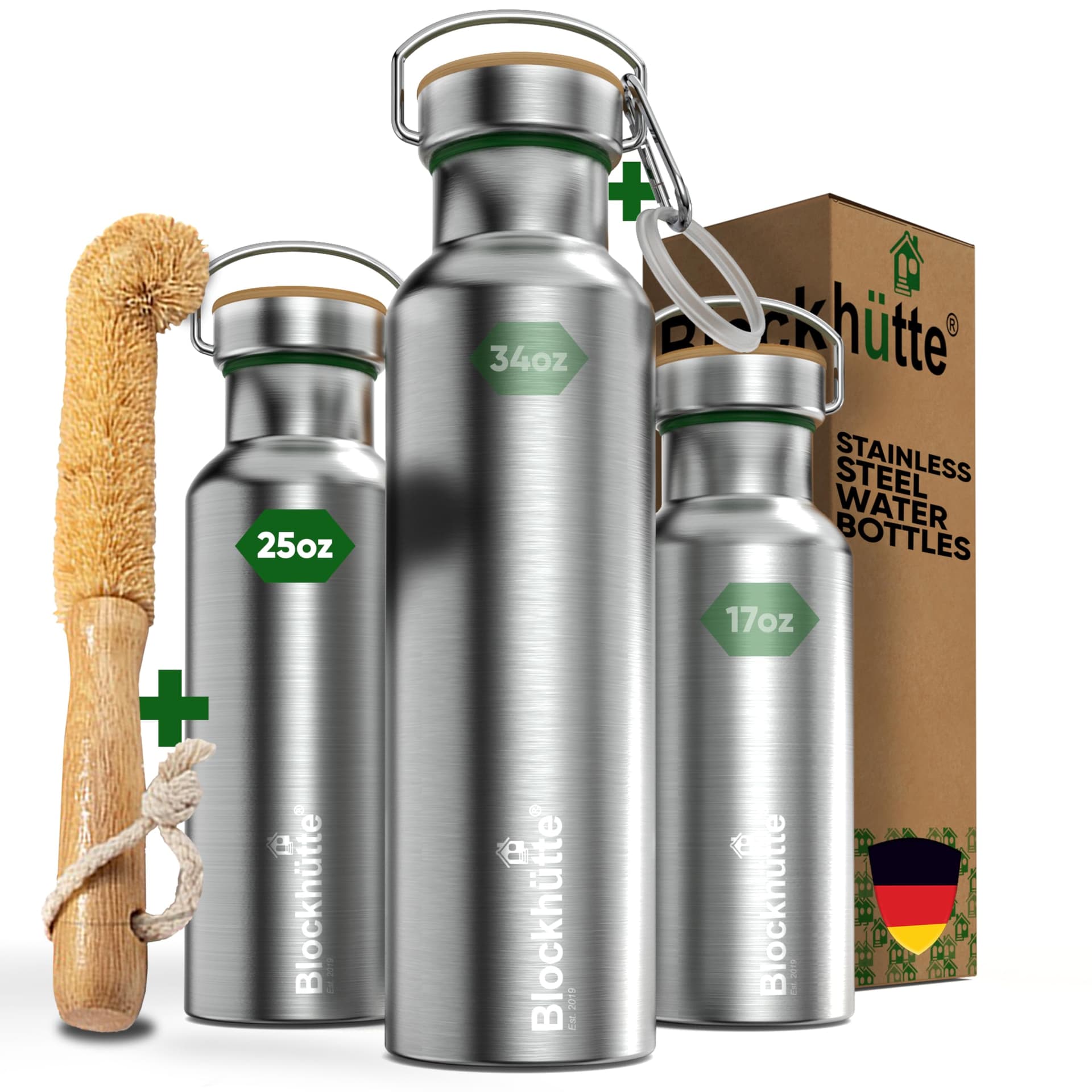 Blockhütte Blockhütte Premium Edelstahl Trinkflasche isoliert I 750ml