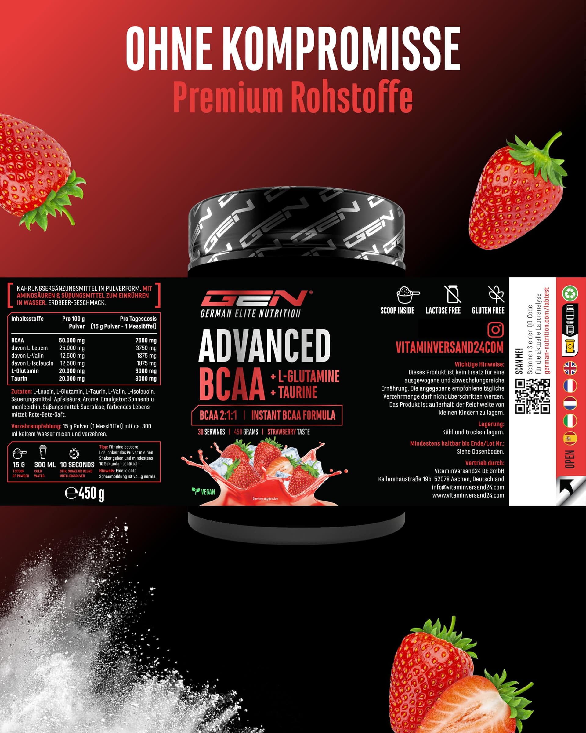 Advanced BCAA Pulver 450 g – Bild 5