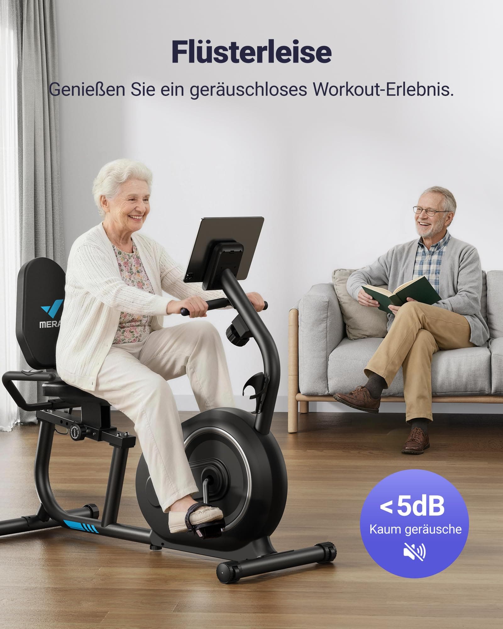 MERACH Liegeergometer für Zuhause mit 8 verstellbaren – Bild 3
