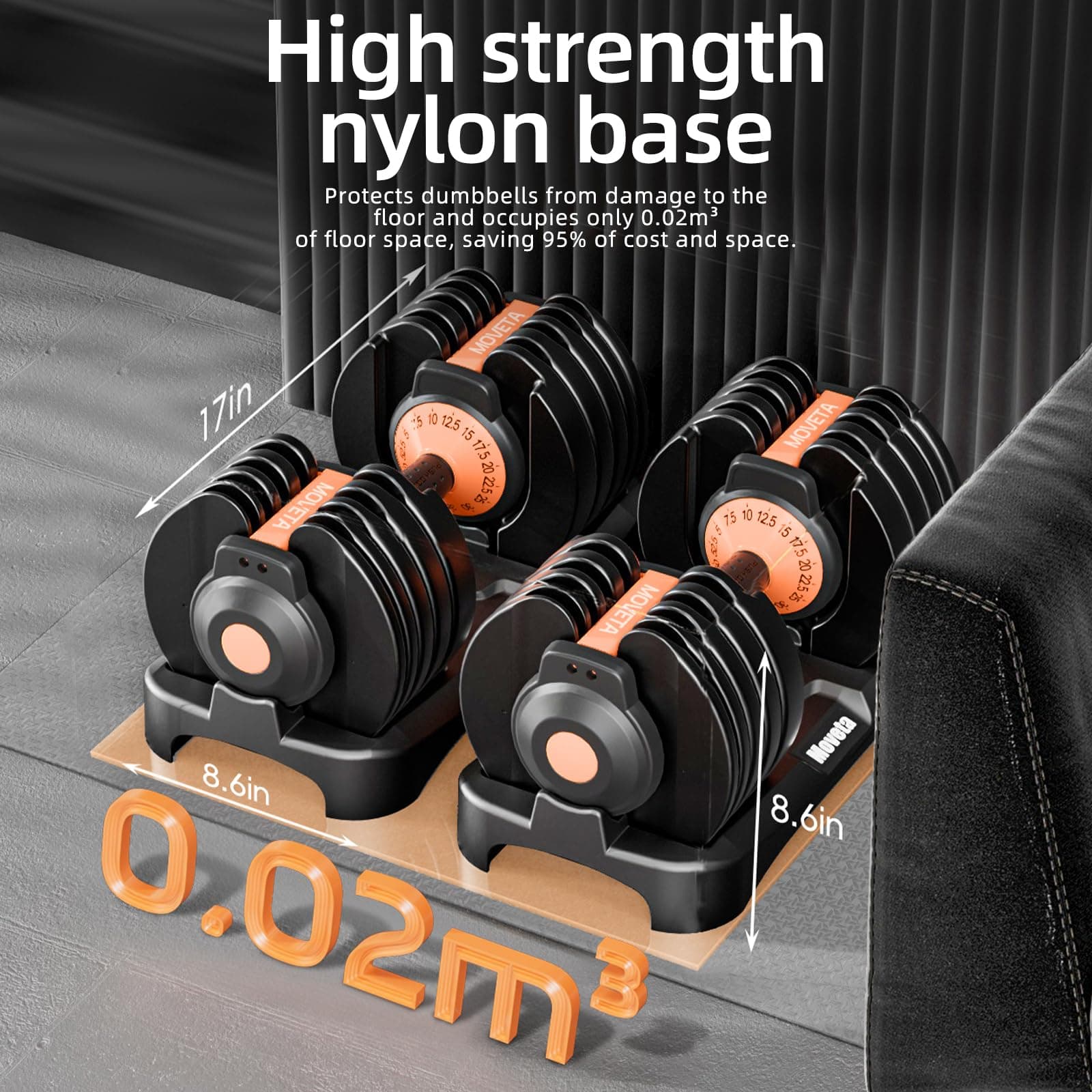 Moveta Adjustable Dumbbells Set of 2，Free Weights Dumbbells – Bild 8