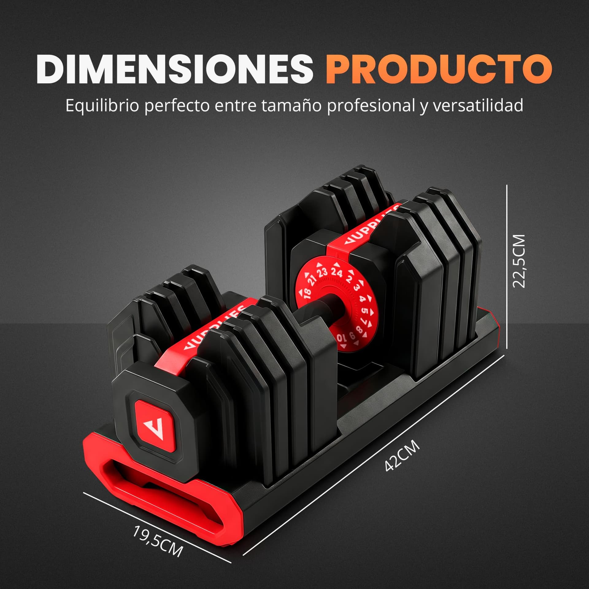 JUPPLIES Mancuerna Ajustable Hasta 24 kg – Bild 4