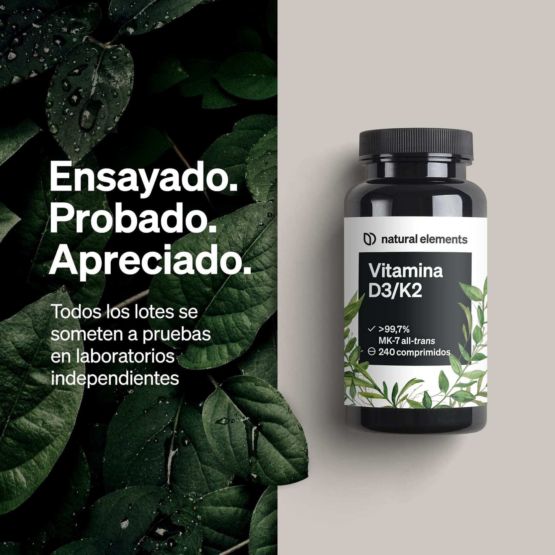 Natural Elements Vitamin D3 + K2 – Bild 3