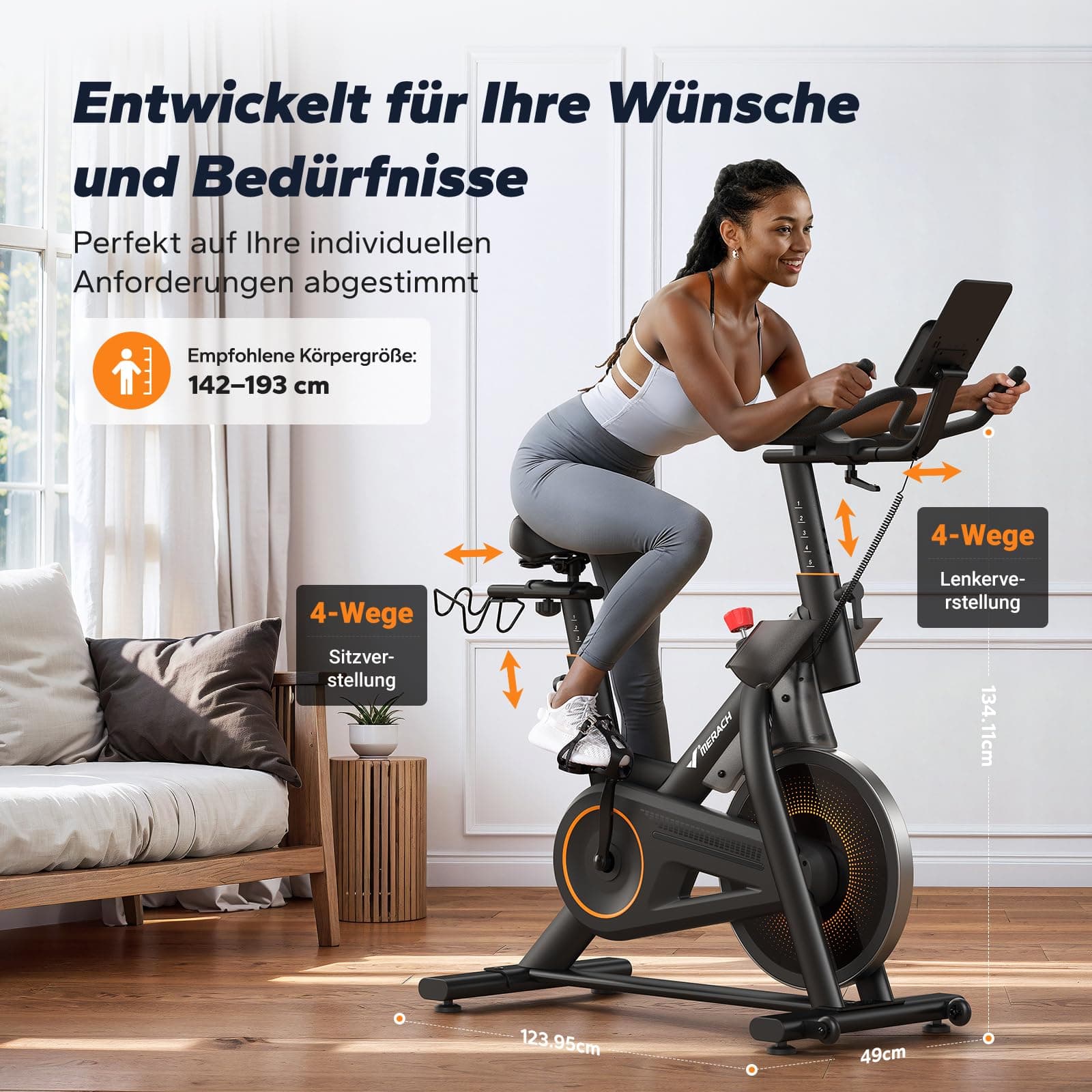 MERACH Heimtrainer Fahrrad mit Magnetischem Widerstand – Bild 7