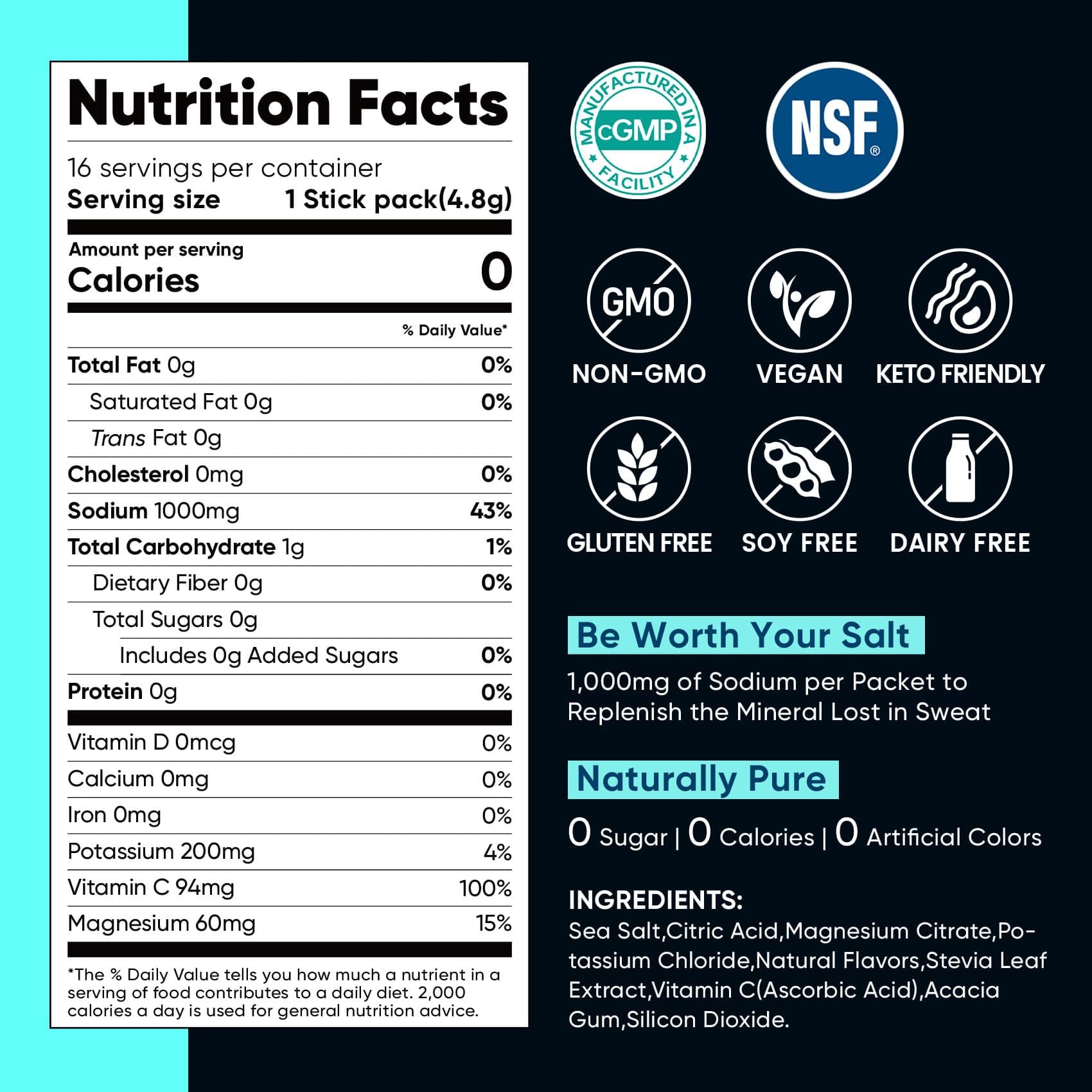 Venture Pal High Sodium Sugar Free Electrolytes Powder – Bild 7