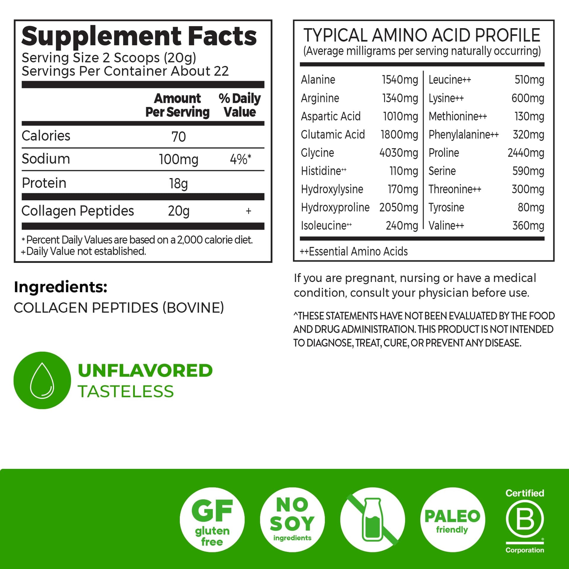 Orgain Hydrolyzed Collagen Peptides Powder For Women & Men, 20g – Bild 2