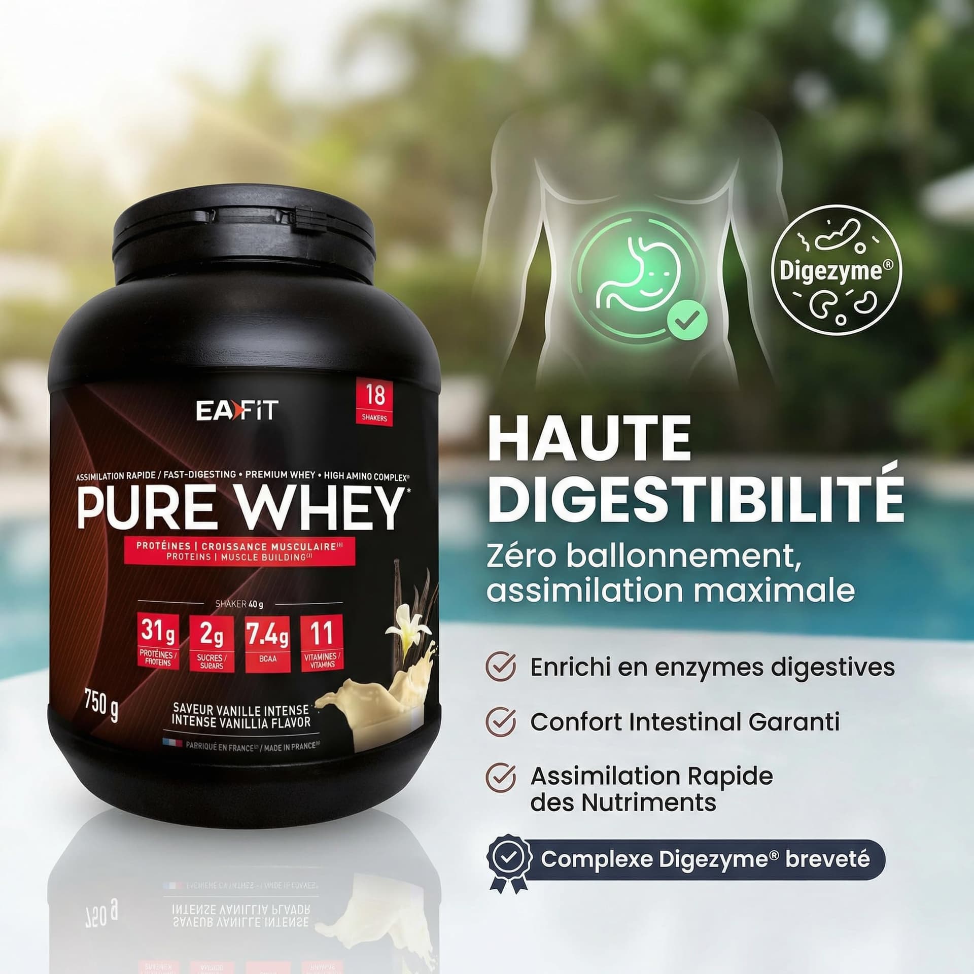 Eafit WHEY PROTEIN - Vanille - EAFIT - Marque Française N°1 en Nutrition Sportive - 31g – Bild 5
