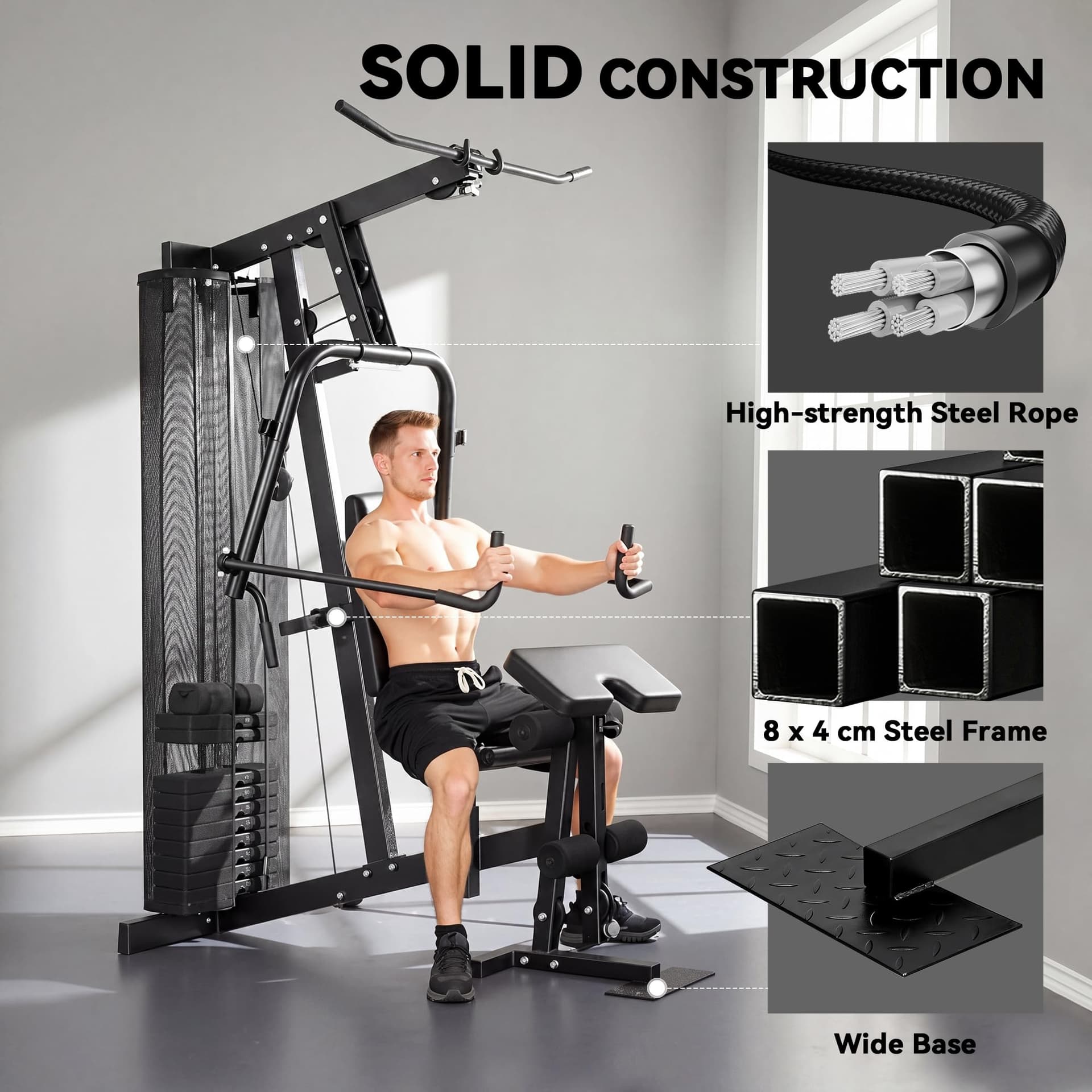SPORTNOW Multi Gym, All in One Home Gym Machine with Adjustable Seat and Back, 45kg – Bild 5