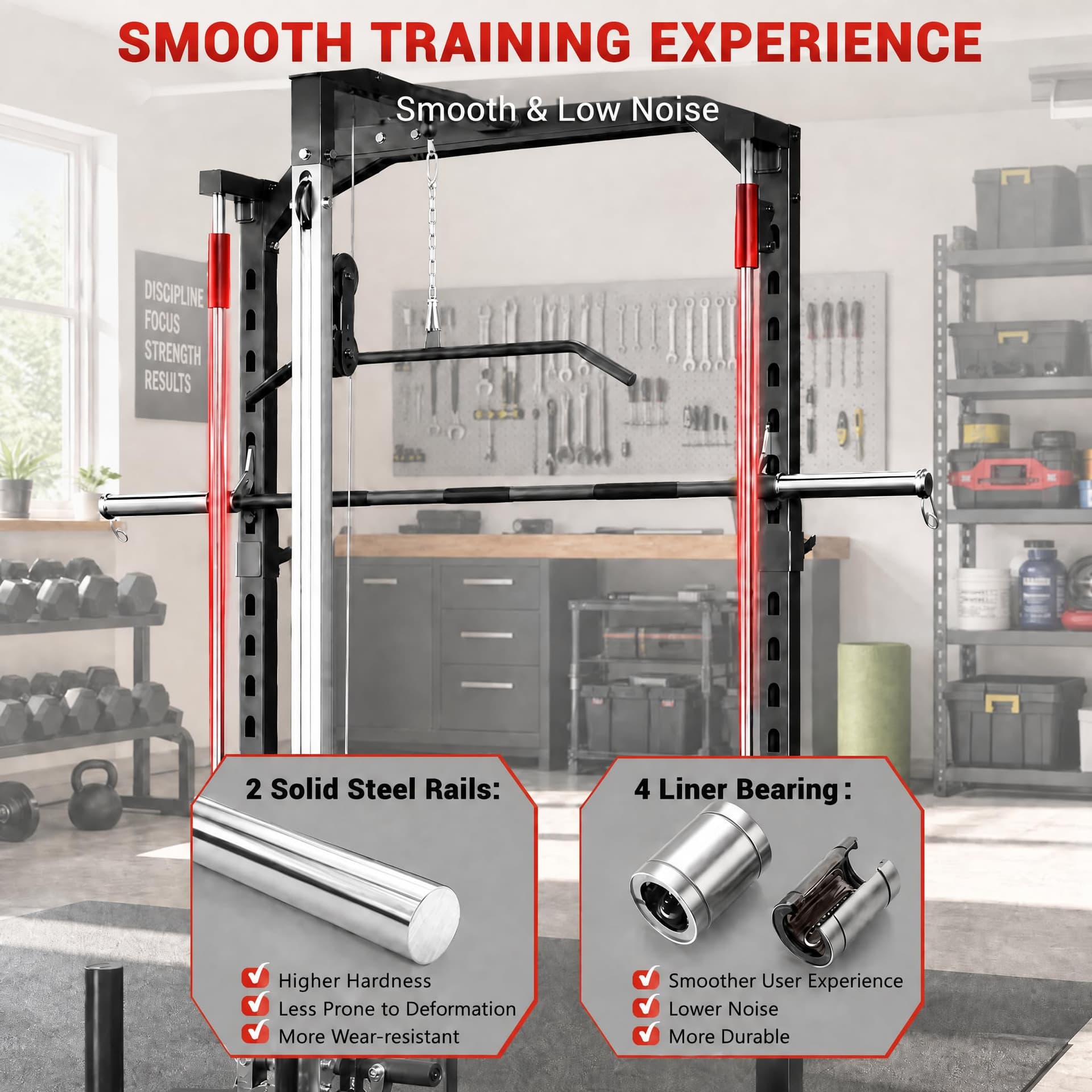ActiveTrail Smith Machine Home Gym with LAT Pulldown System – Bild 3
