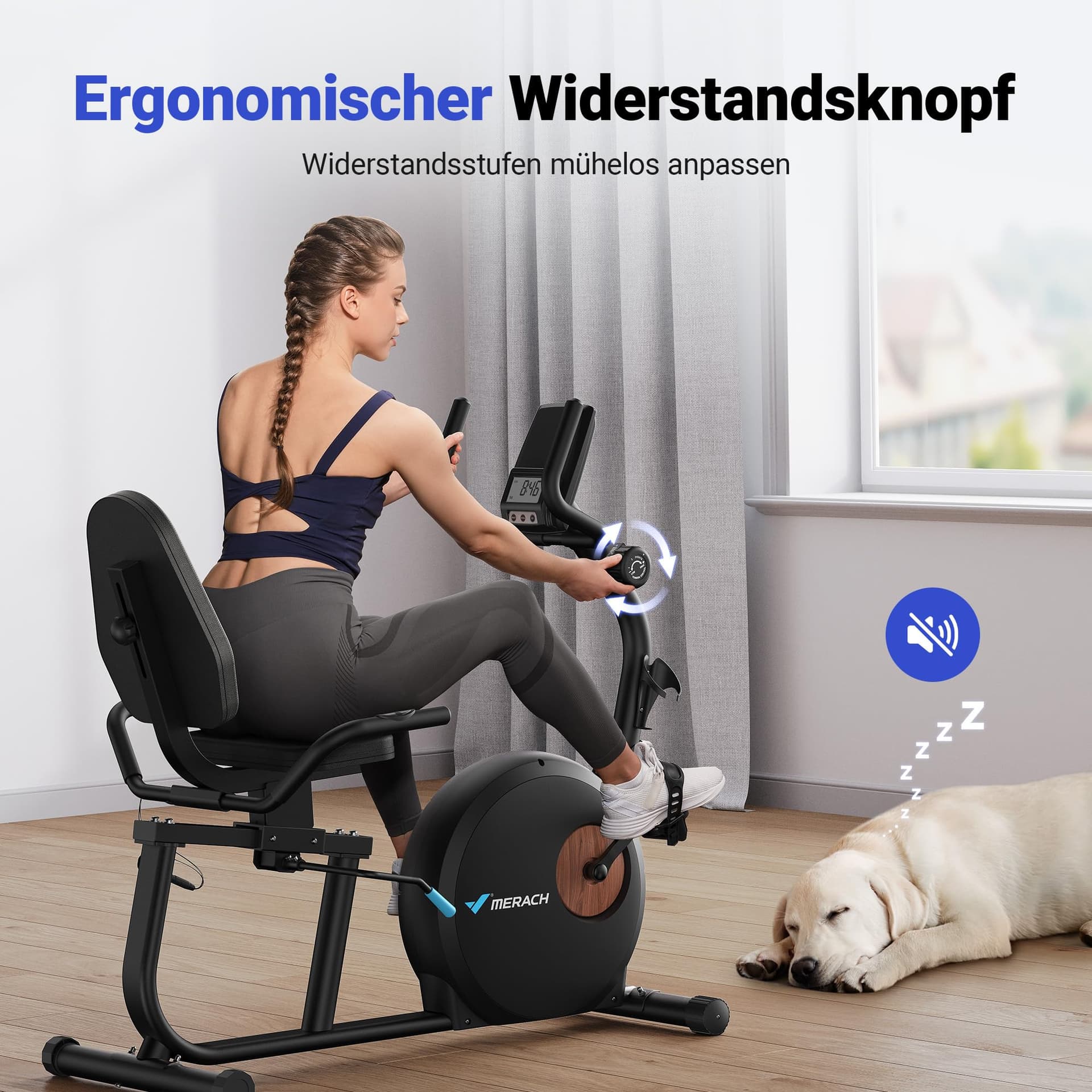MERACH Liegeergometer für Zuhause mit 8 Verstellbaren – Bild 5