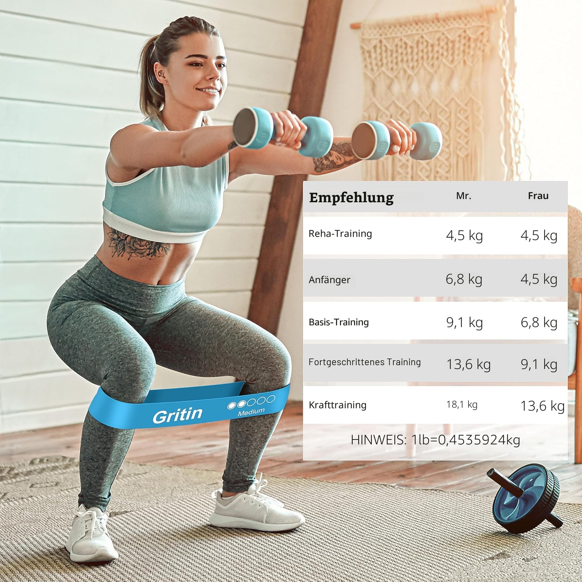 Gritin Fitnessbänder [5er Set] Widerstandsbänder mit 5 – Bild 5