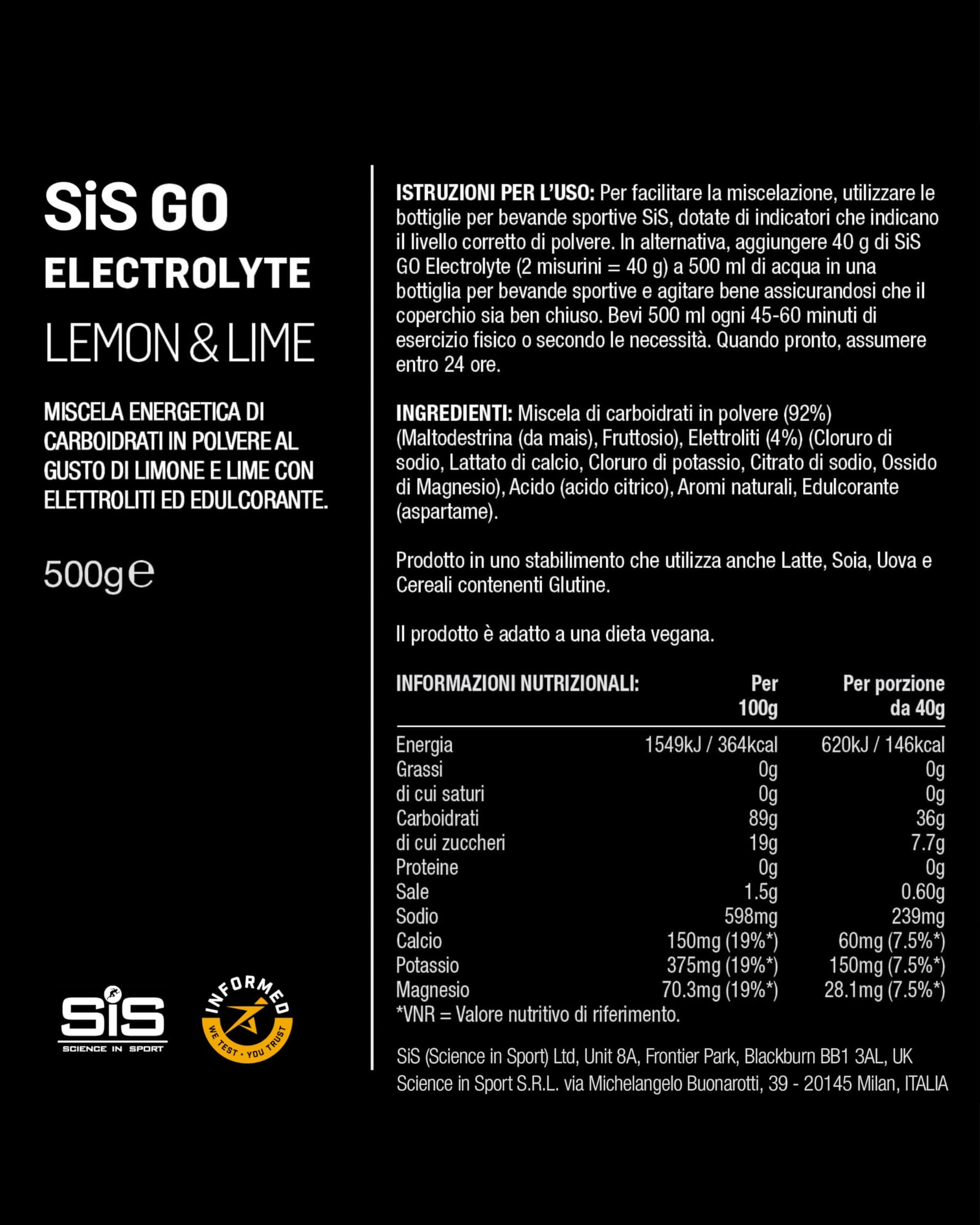 Science In Sport Sis Science in Sport GO Elettroliti in polvere 500g – Bild 5