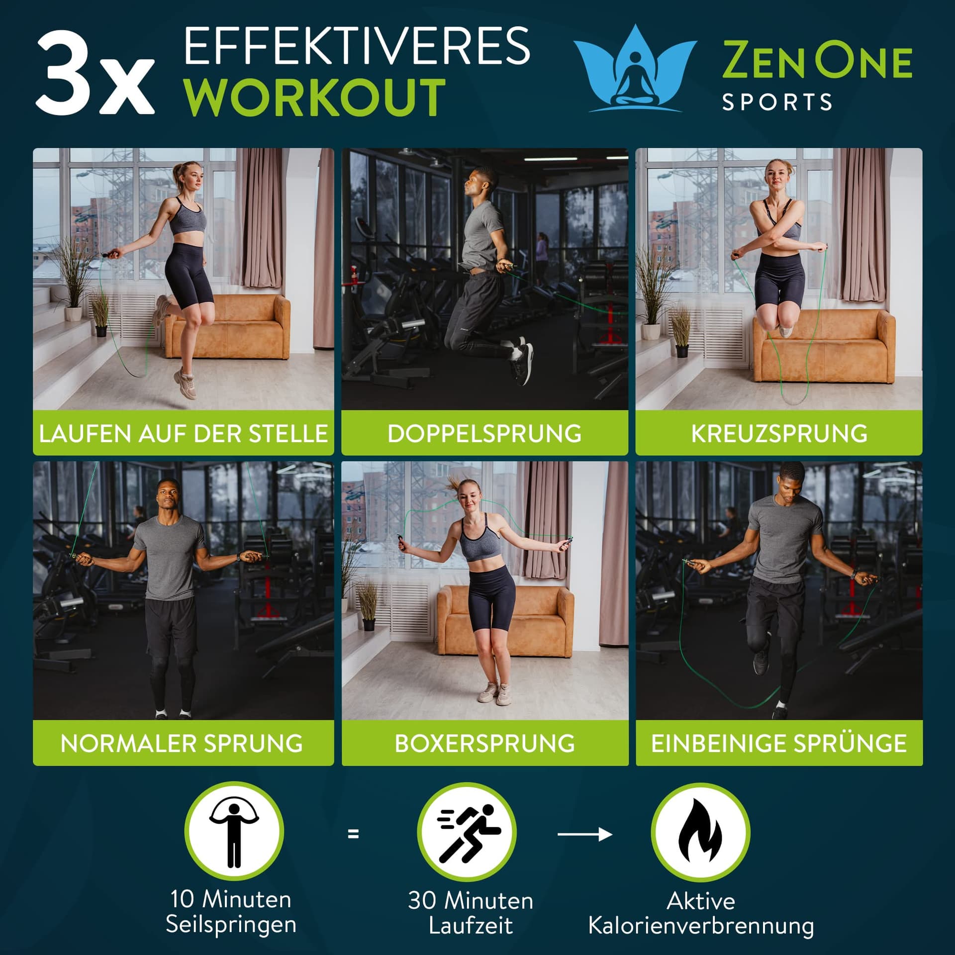 ZenOne Sports ® Springseil I Jump Rope für Erwachsene I – Bild 3