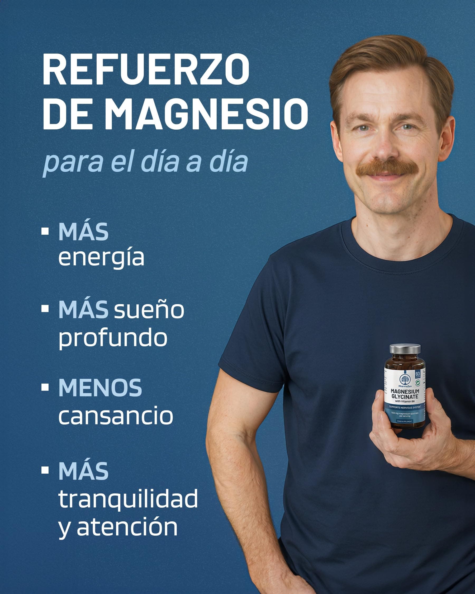 PharmaZen Magnésium Bisglycinate 300 mg + Vitamine B6 – Bild 2