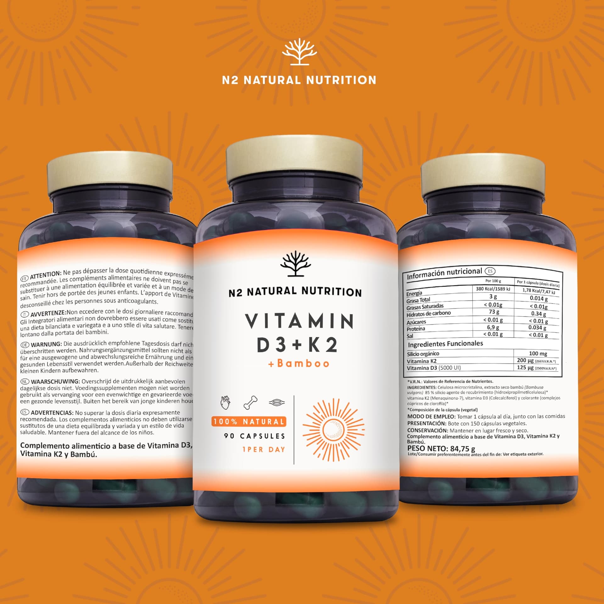N2 Natural Nutrition Vitamine D3 K2 Dosage Élevé Naturelle – Bild 6