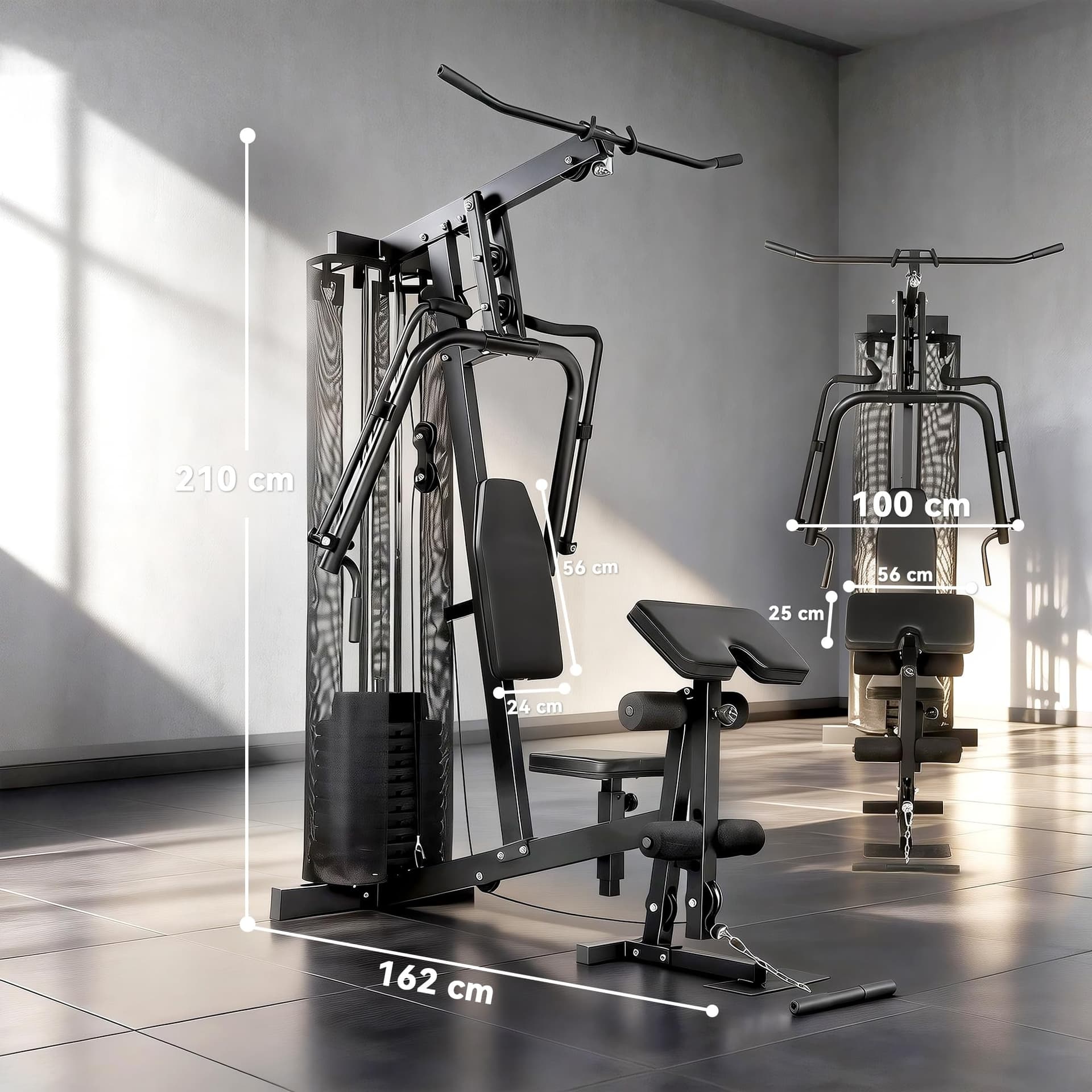 SPORTNOW Multi Gym, All in One Home Gym Machine with Adjustable Seat and Back, 45kg – Bild 7