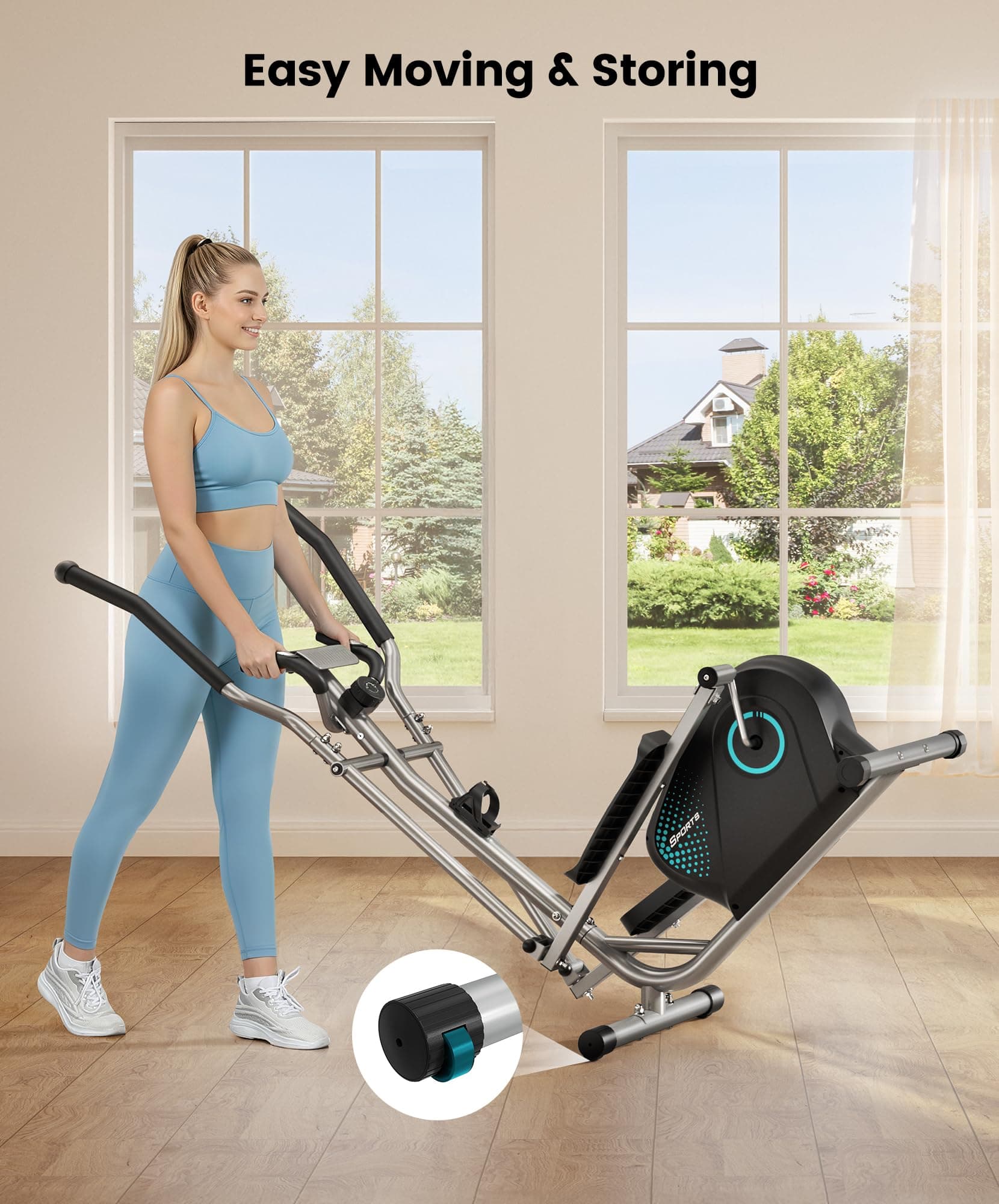 THERUN Crosstrainer, ultraleiser Ellipsentrainer für Zuhause, 6 kg – Bild 8