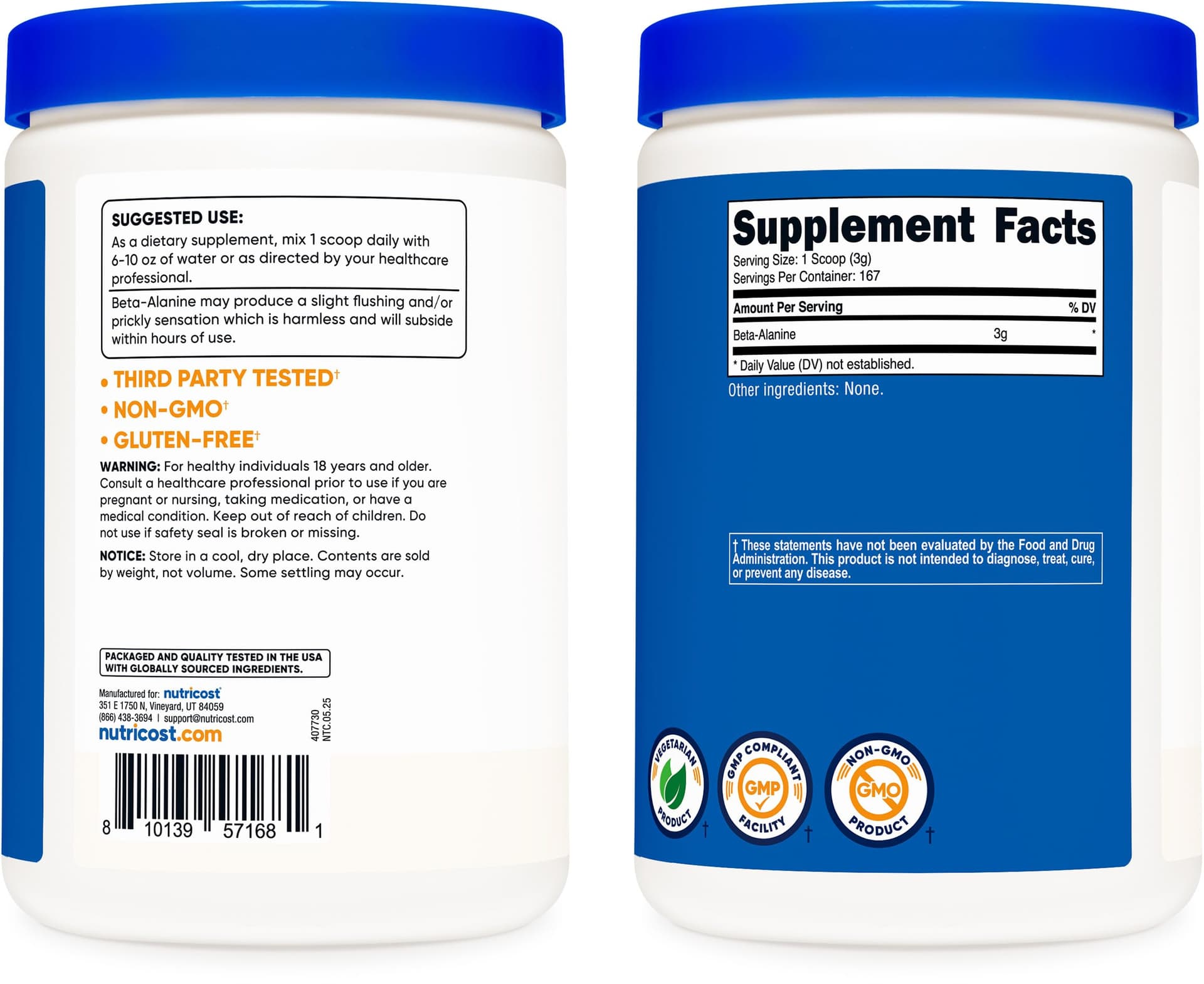 Nutricost Beta Alanine Powder 500 Grams (1.1lbs – Bild 6