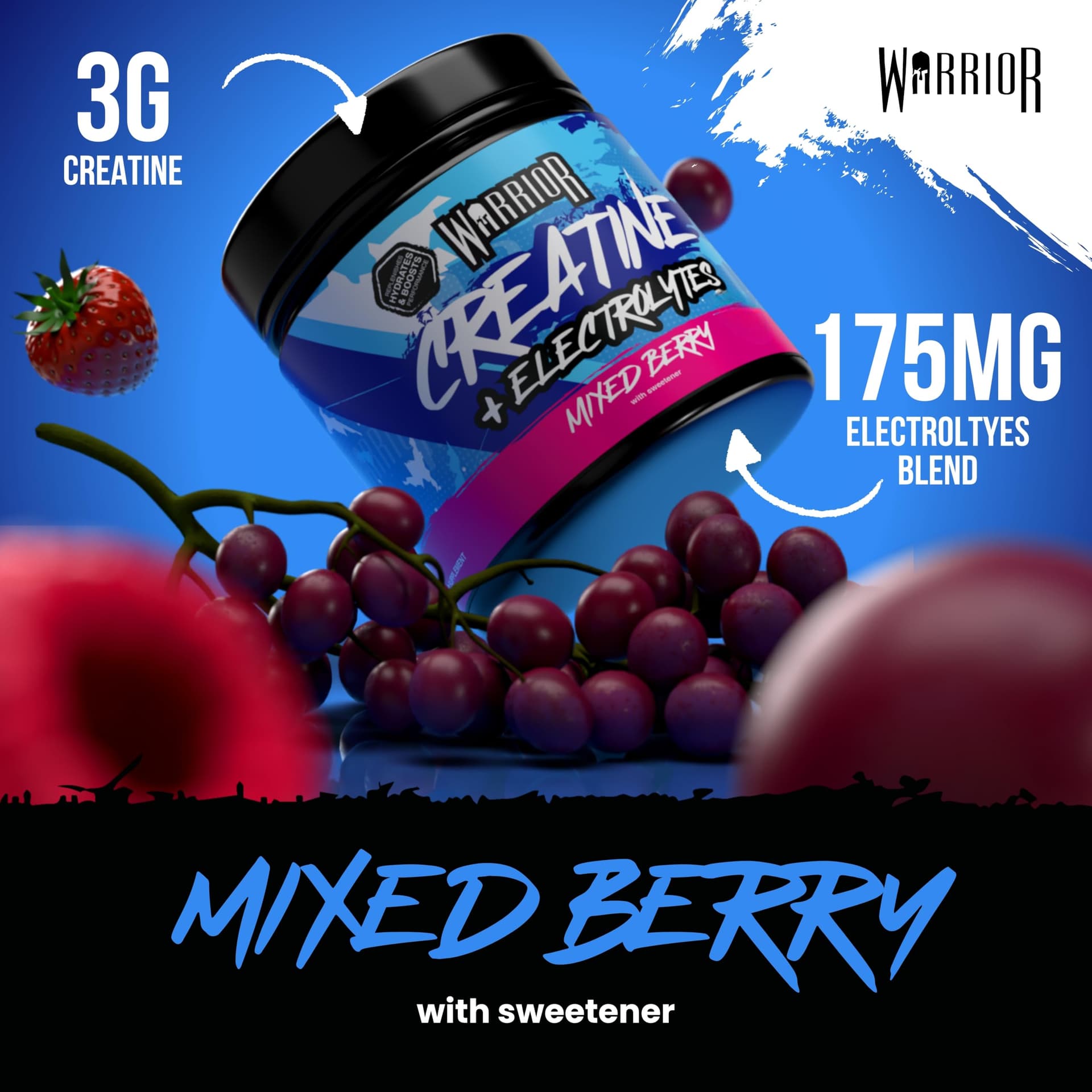 Warrior Creatine Monohydrate + Electrolytes 360g – Bild 3