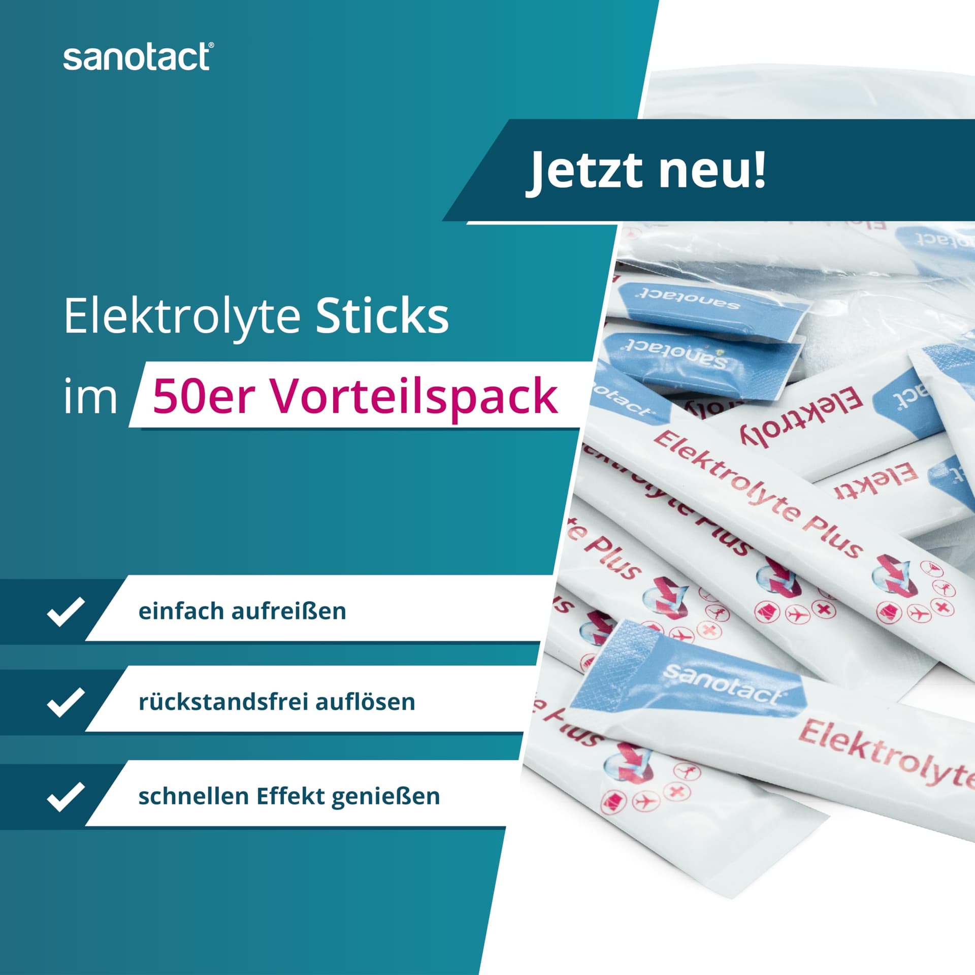 sanotact Elektrolyte Plus 50 Stück – Bild 3