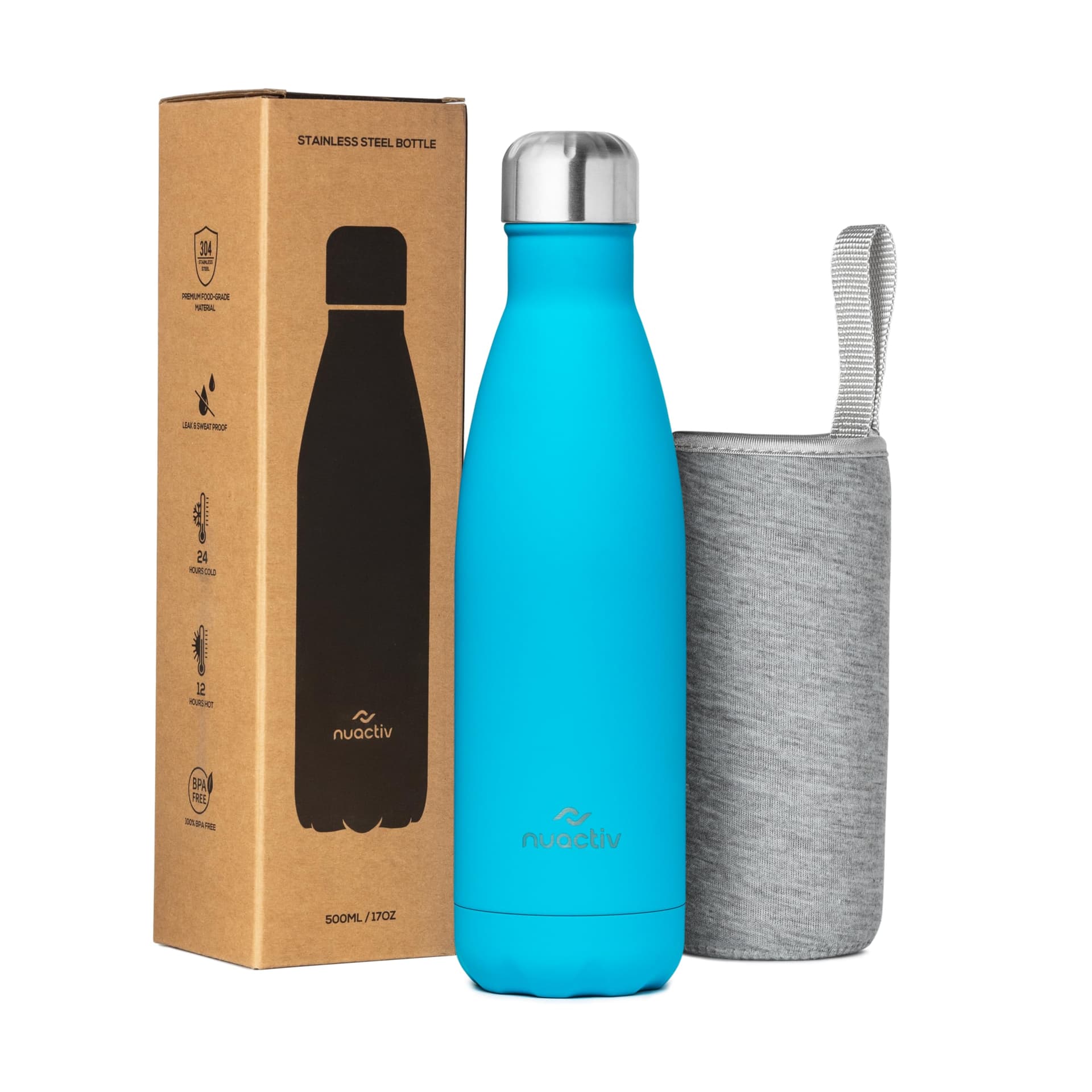Nuactiv Stainless Steel Water Bottle 500ml – Bild 2
