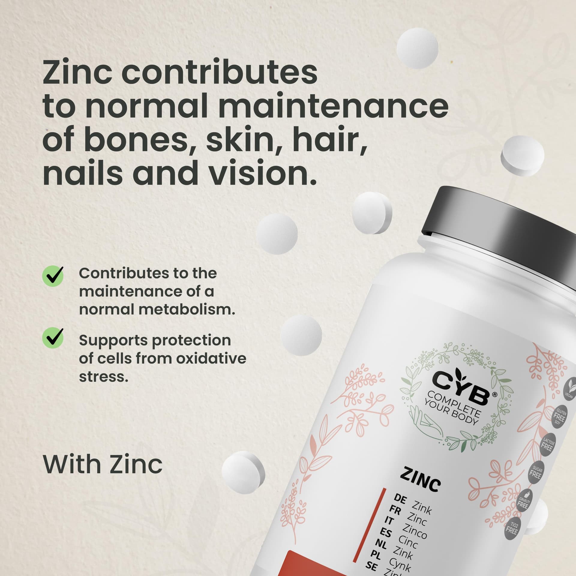CYB Complete your Body CYB | Zinco 25mg – Bild 4