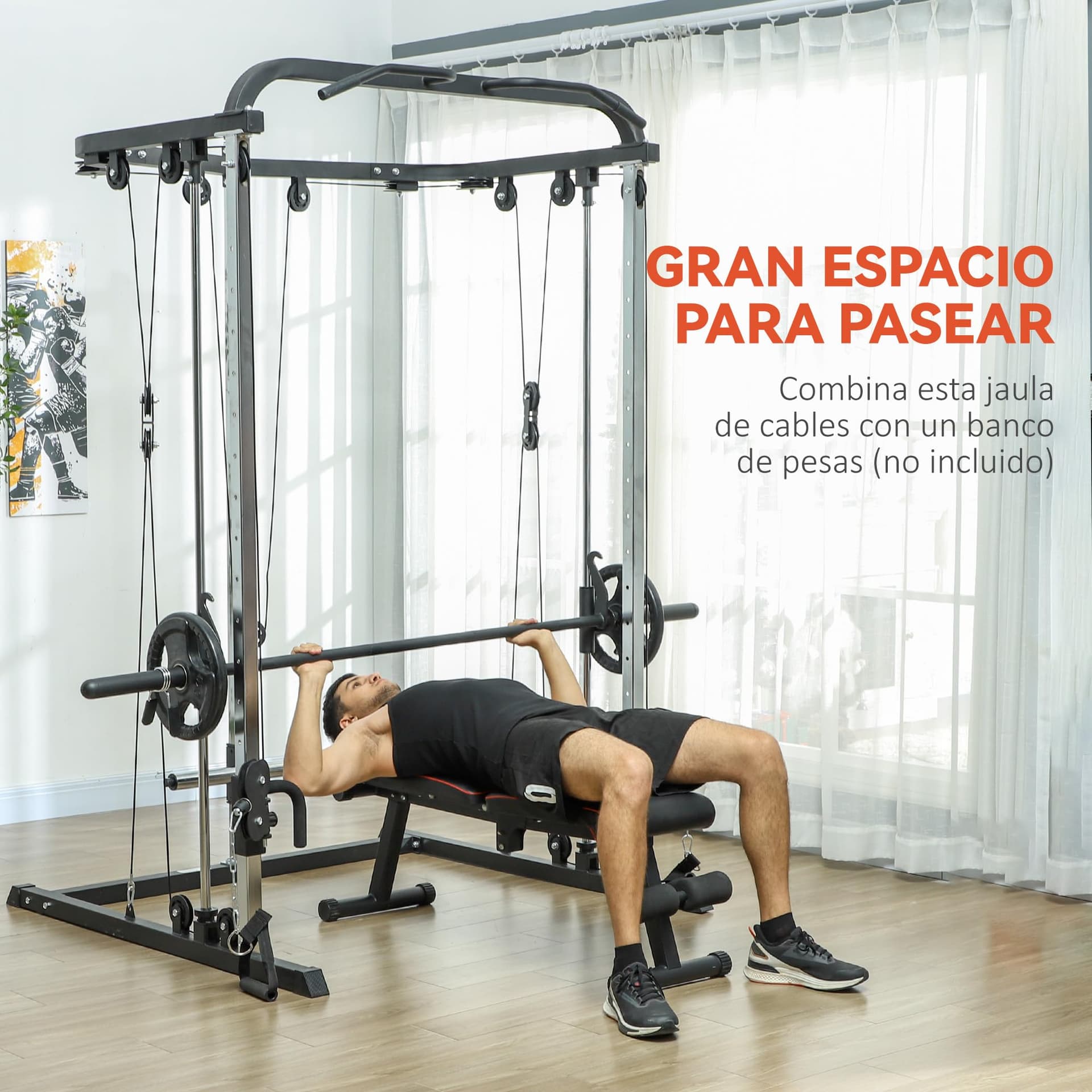 SPORTNOW Smith Machine Multiestación de Musculación Máquina – Bild 8